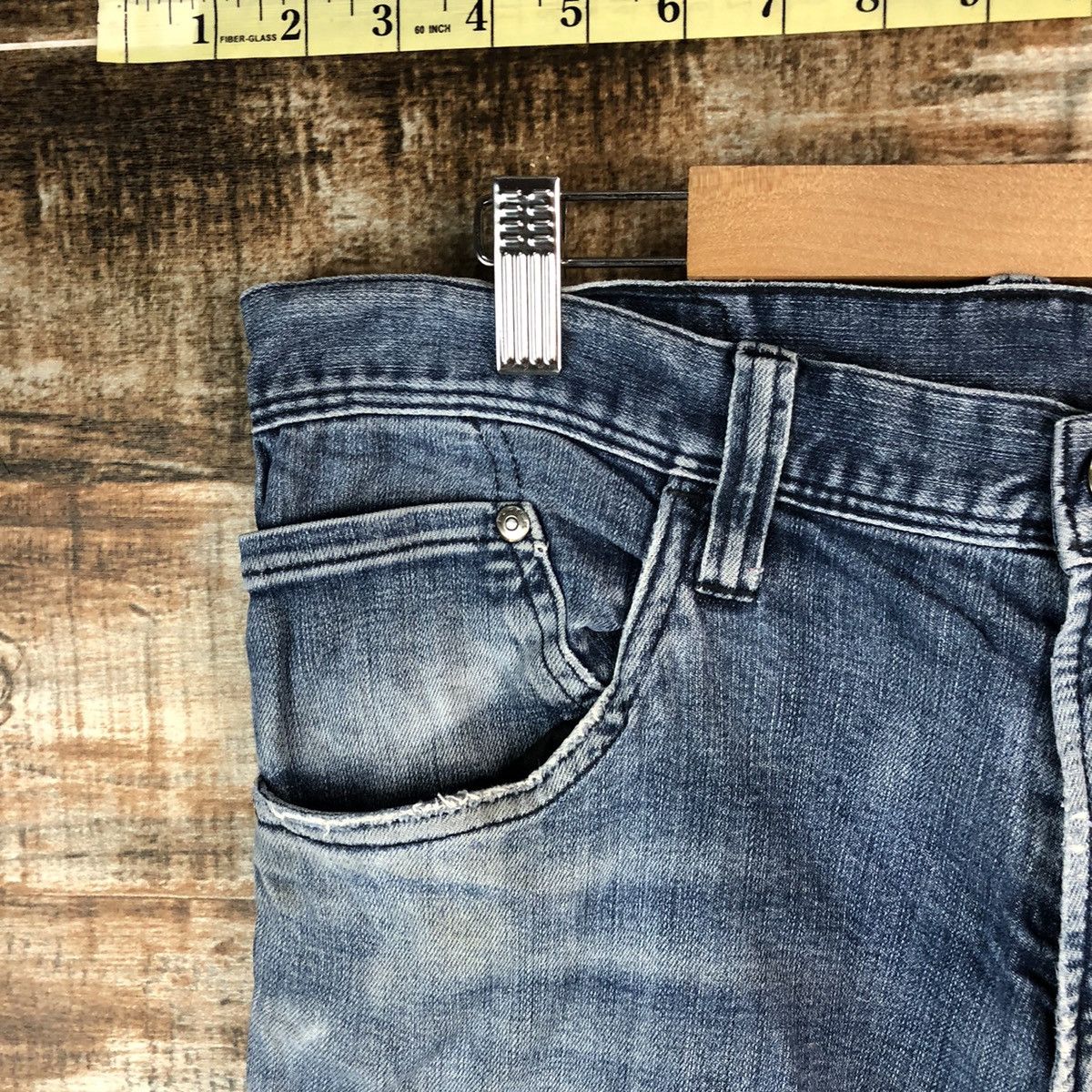Japanese Brand Burtle Blue Distressed vintage Denim Pants #A2172 Size US 34 / EU 50 - 7 Thumbnail
