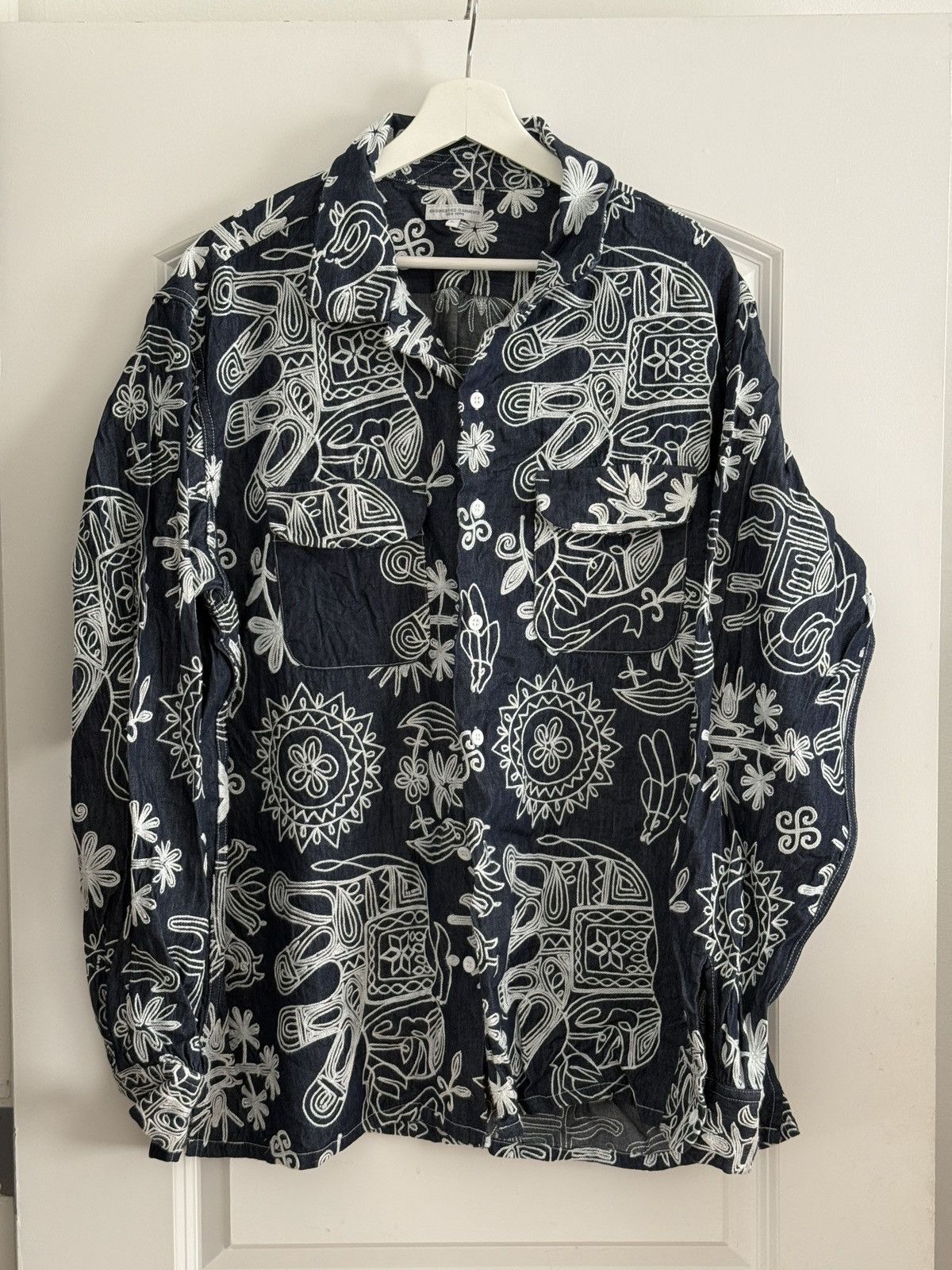 Engineered Garments Engineered Garments Embroidered Denim Shirt Size US L / EU 52-54 / 3 - 1 Thumbnail