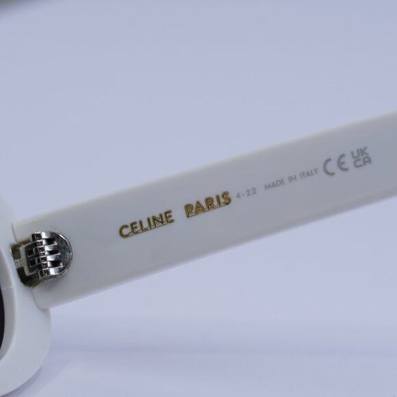 Celine Celine CL40194U 25A Sunglasses Ivory Oval Frame, Smoke Size ONE SIZE - 9 Thumbnail