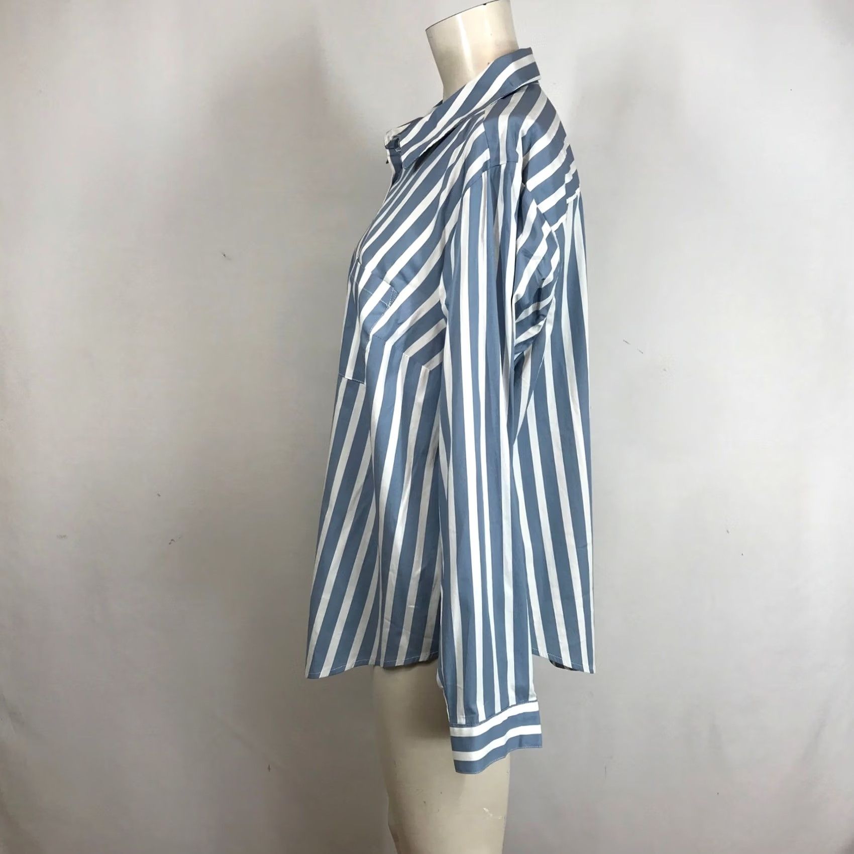 Torrid Torrid Blouse Shirt Striped Button Down Long Sleeve Collared 1X Plus Size Women Pockets Casual Workwear Size XL / US 12-14 / IT 48-50 - 6 Thumbnail