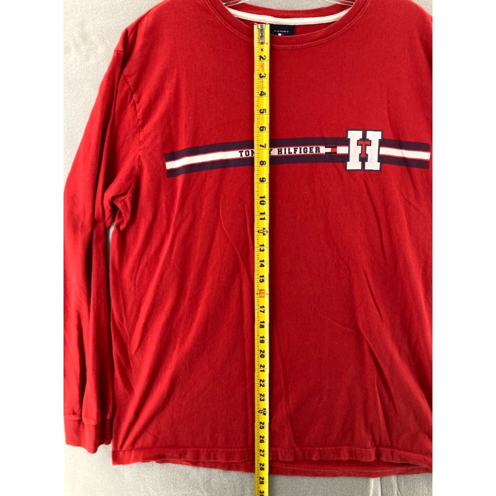 Tommy Hilfiger VINTAGE Tommy Hilfiger Shirt Mens Large Long Sleeve Polo Red 100% Cotton Logo Knit Polo Shirt Tommy Hilfiger Tommy Jeans Rugby Mens L Size US L / EU 52-54 / 3 - 3 Thumbnail