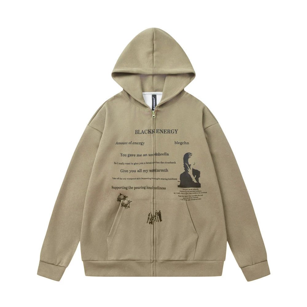 Vintage Men's high street letter loose casual zipper hoodie y2k Size US M / EU 48-50 / 2 - 1 Thumbnail