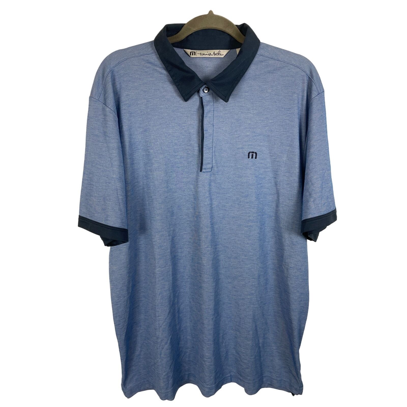 TravisMathew Travis Mathew Blue Short Sleeved Pima Cotton Polo Shirt Size US XL / EU 56 / 4 - 1 Thumbnail