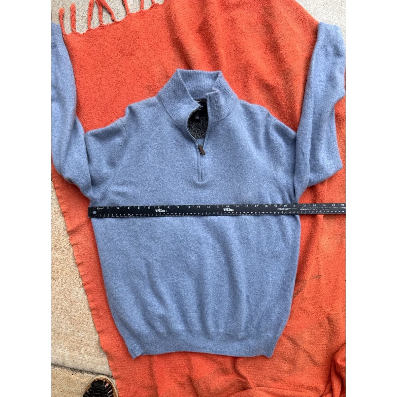 Nordstrom Nordstrom Mens Shop 100% Cashmere Quarter Zip Sweater Light Blue Size L Mens/Boys? No—Men. Size US L / EU 52-54 / 3 - 6 Thumbnail