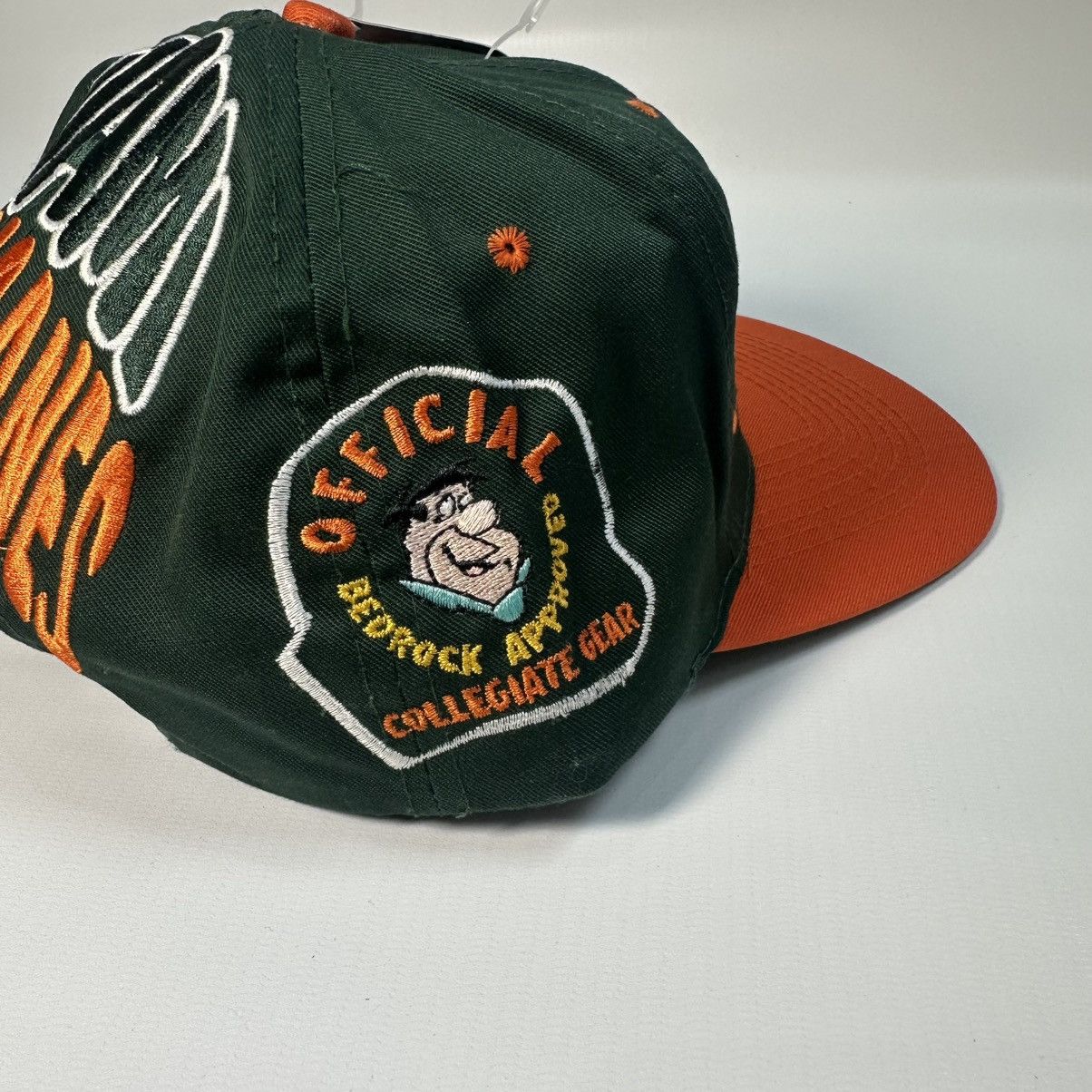 Cartoon Network 1993 The Flintstones x Miami Hurricanes Snapback Hat BWT Size ONE SIZE - 8 Thumbnail