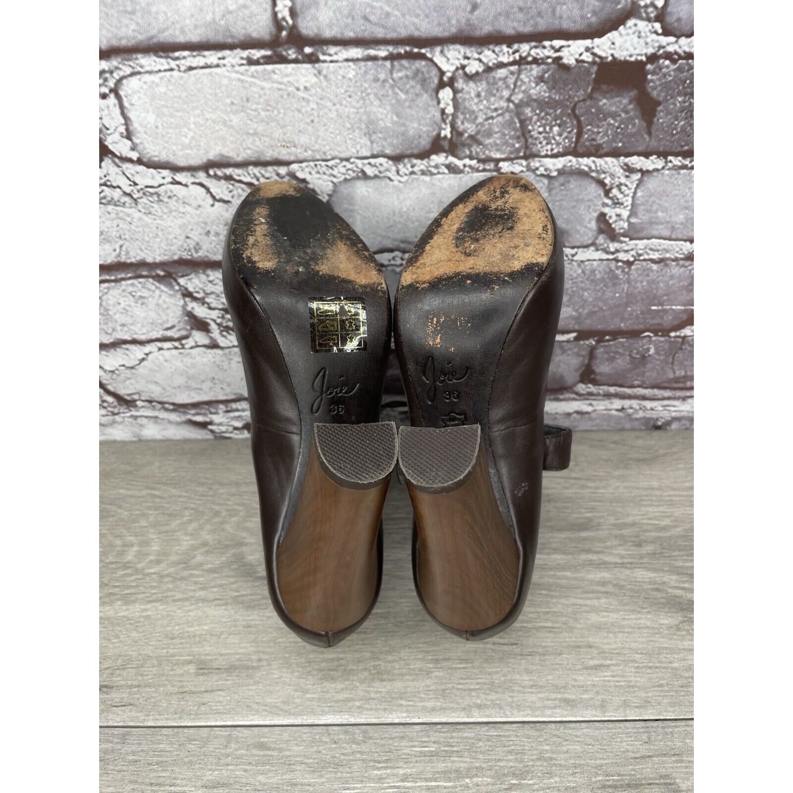 Joie Joie Brown Leather Mary Jane Strap Wooden Pump Heel Shoes Wo Size US 6 / IT 36 - 22 Thumbnail