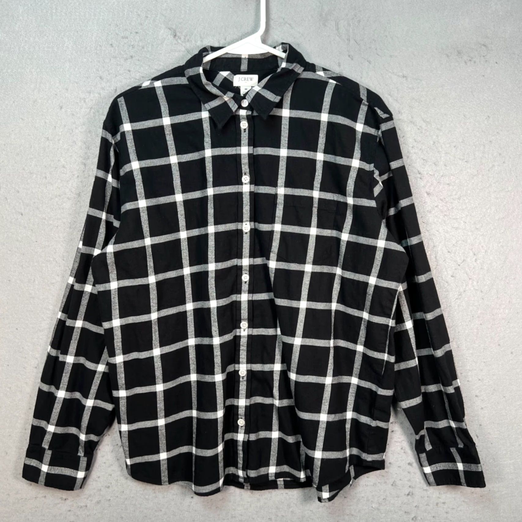 J.Crew J.Crew Shirt Button-Up Long Sleeve Plaid 100% Cotton Adult Womens Medium Black White Shirt Mens Womens Girls Boys Size M / US 6-8 / IT 42-44 - 2 Thumbnail