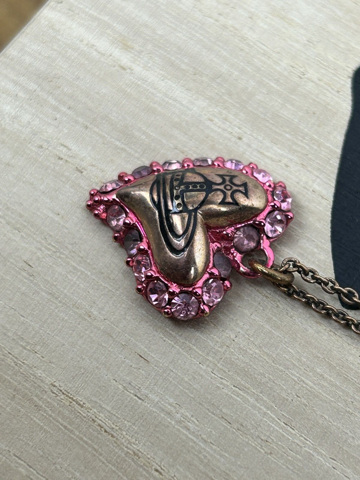 Vivienne Westwood Pink Crystal Zita Heart Pendant Necklace