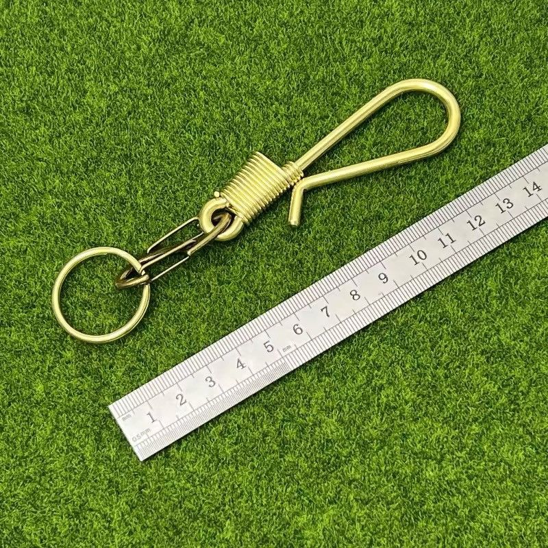 Vintage Genuine Leather Brass Jeans Carabiner keychain Size ONE SIZE - 4 Thumbnail