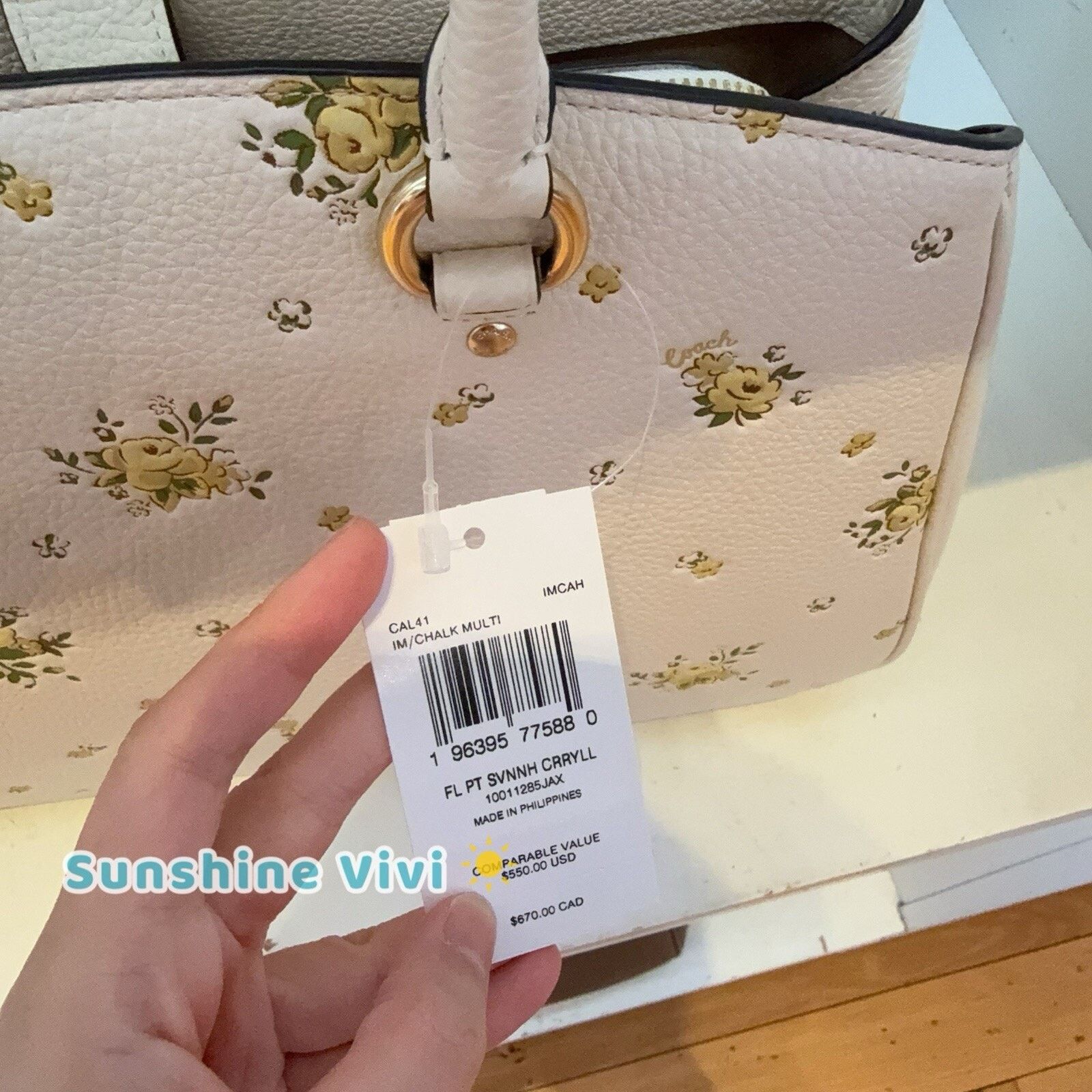 Coach NWT Coach Savannah Carryall Bag Floral CAL41 Chalk Multi Size ONE SIZE - 4 Thumbnail