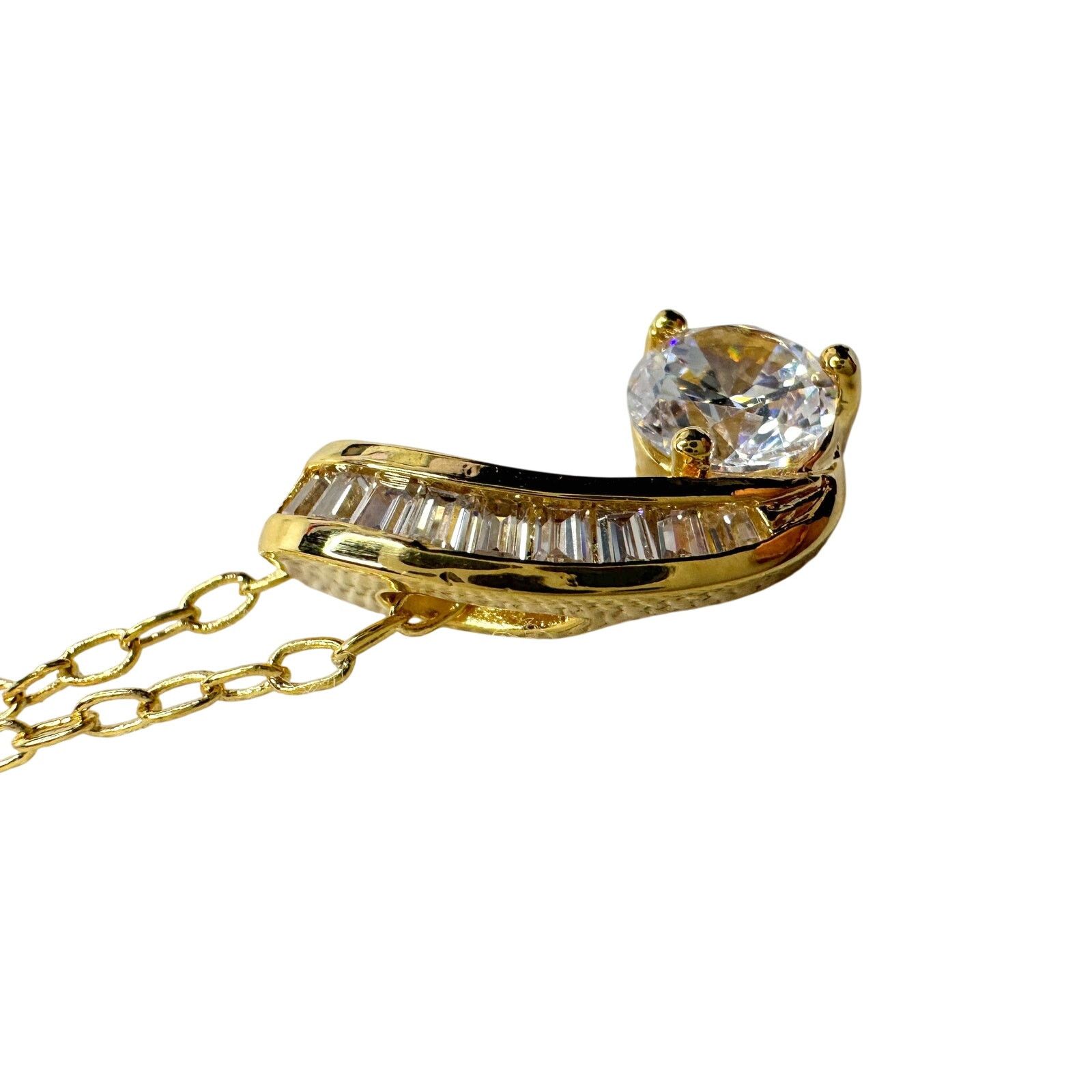 Other Pretty 18kt Gold Plated Topaz and Zirconia Swirl Necklace Size ONE SIZE - 8 Thumbnail