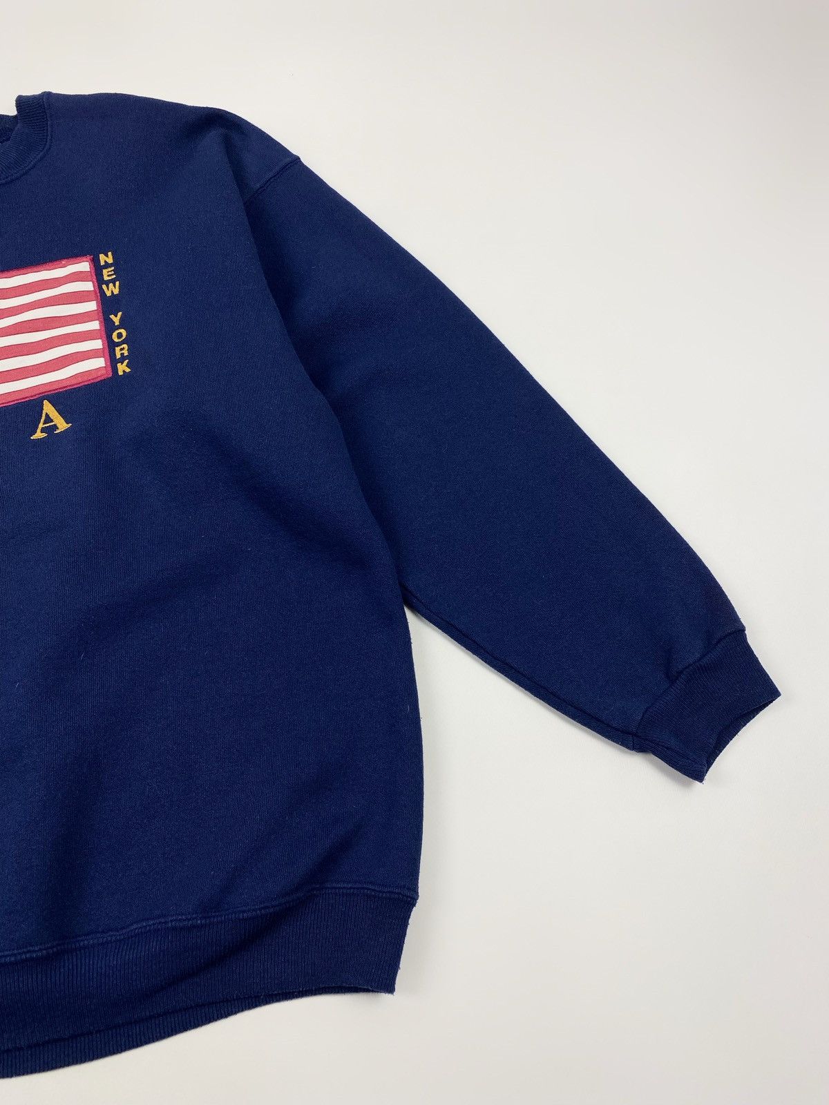 Vintage 1990’s Vintage Hanes New York USA Flag Boxy Sweatshirt Size US L / EU 52-54 / 3 - 3 Thumbnail