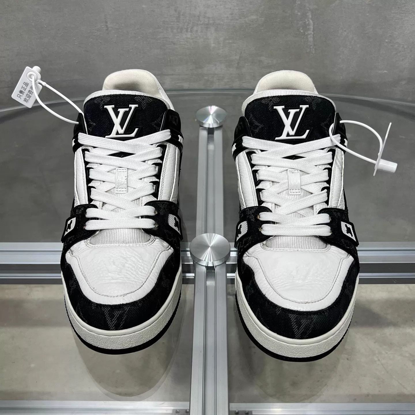 Louis Vuitton LV Trainer Black and White Denim UK6/40 Size US 7 / EU 40 - 1 Thumbnail