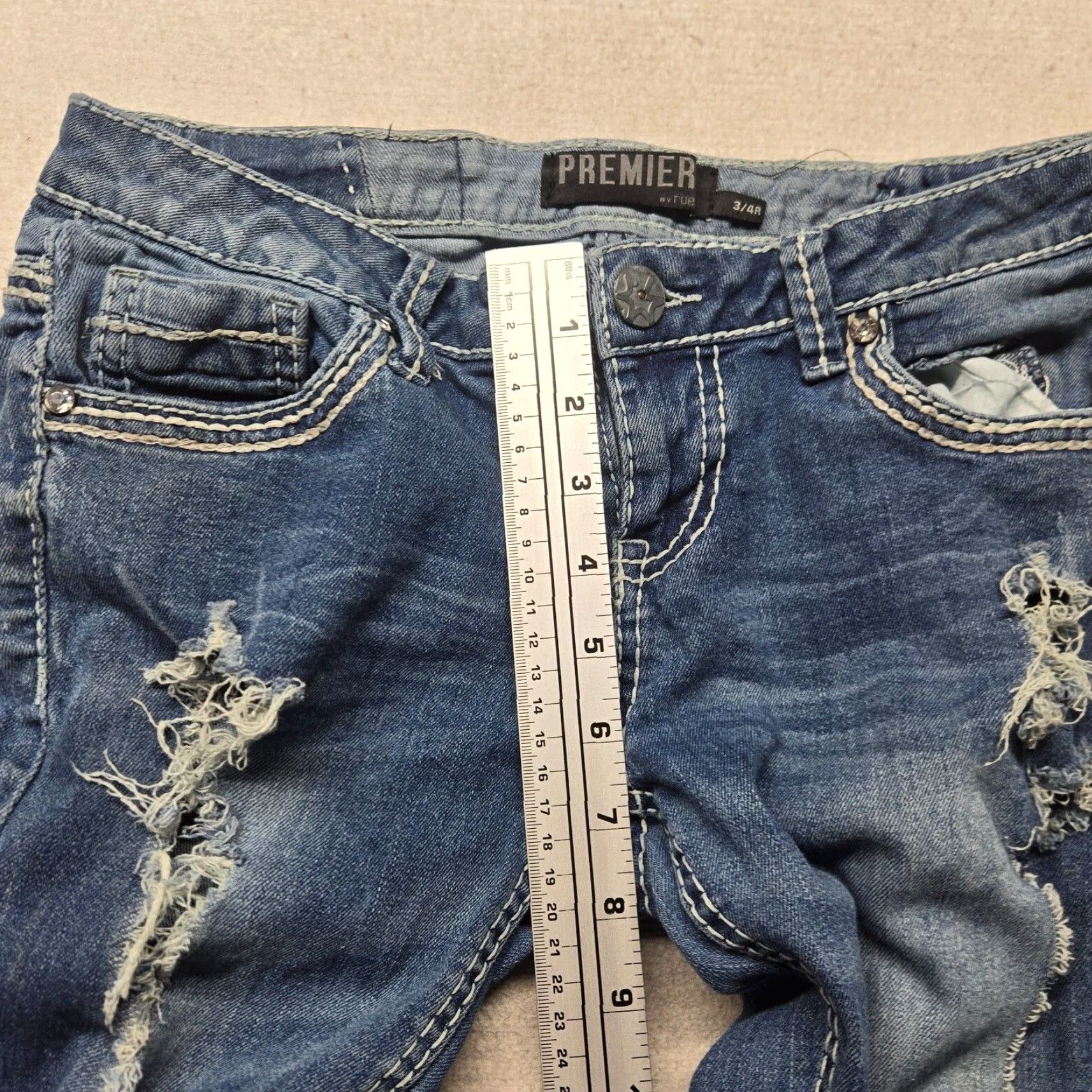 Denime Vintage Premiere Womens Jeans Low Rise Light Blue Stretch Bootcut 4 Adult Denim Size 27" / US 4 / IT 40 - 7 Thumbnail