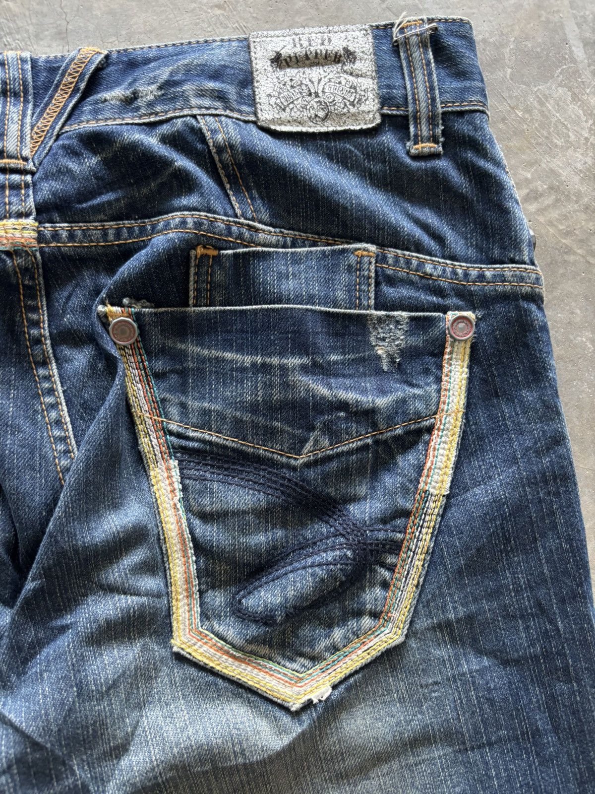 If Six Was Nine SICK FLARE RED PEPPER JEANS DISTRESSED JAPANESE PUNK GOTH Size US 31 - 20 Thumbnail