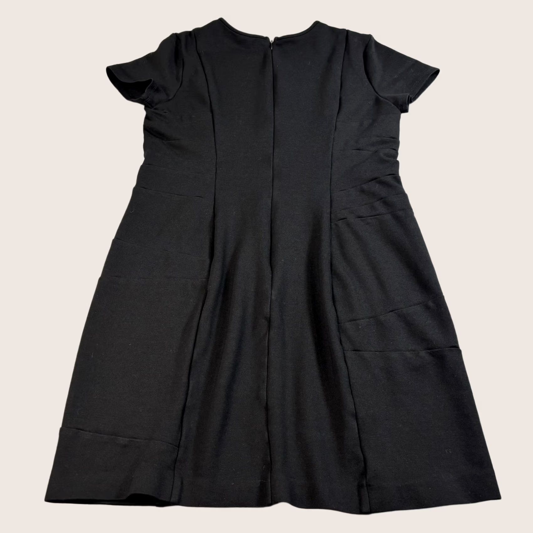 Ann Taylor Ann Taylor Dress Womens 12P Petite Short Sleeve Sheath Black Office Career Workwear Size 34" / US 12 / IT 48 - 1 Thumbnail