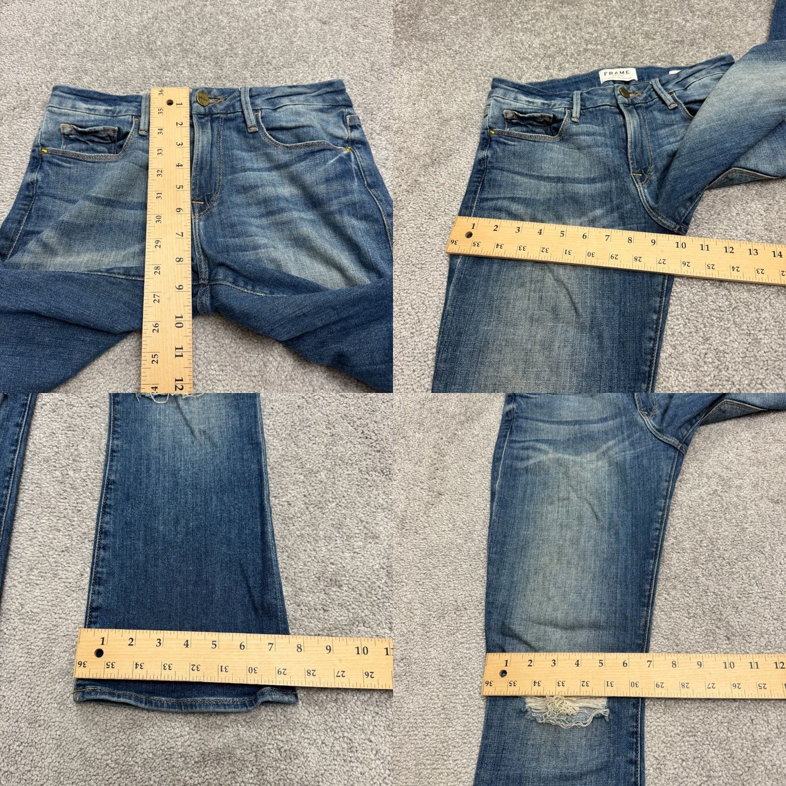 Frame VINTAGE Frame Le Crop Mini Boot Denim Jeans Womens 25 Blue Distressed Casual Blank Size 42" / US 20 - 10 Thumbnail