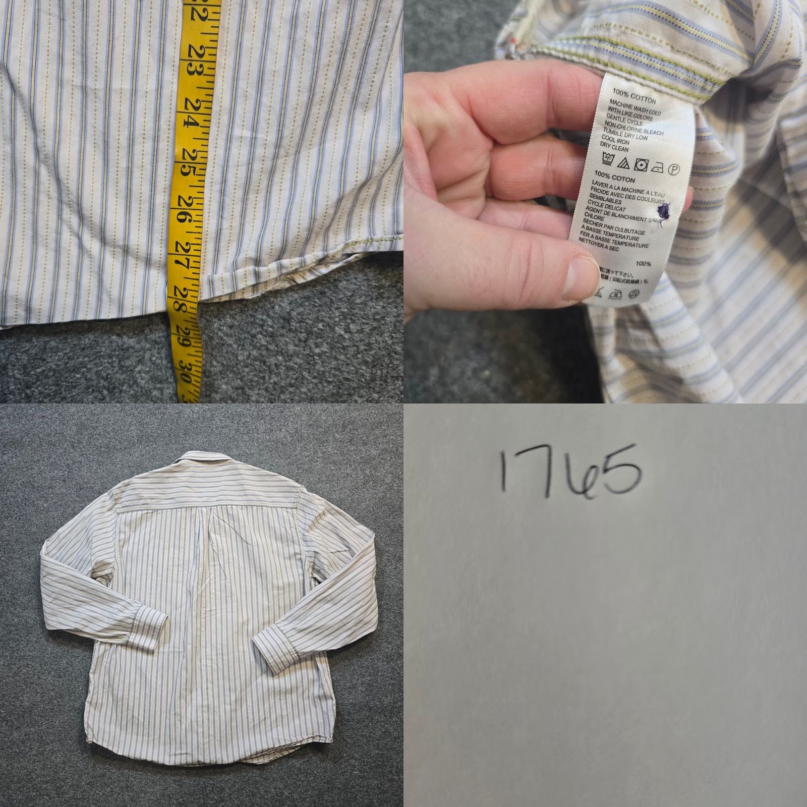 Tommy Bahama Tommy Bahama Shirt Mens Large White Blue Stripe Modern Fit Button Long Sleeve Shirt Size US L / EU 52-54 / 3 - 8 Thumbnail