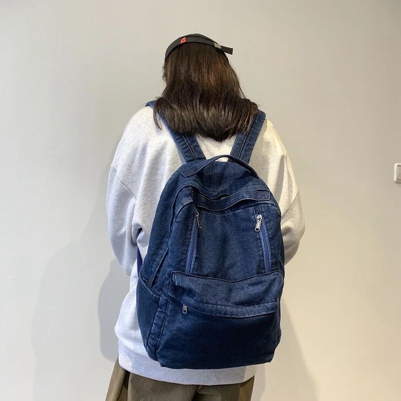 Japanese Brand Denim Blue Backpack Size ONE SIZE - 1 Thumbnail