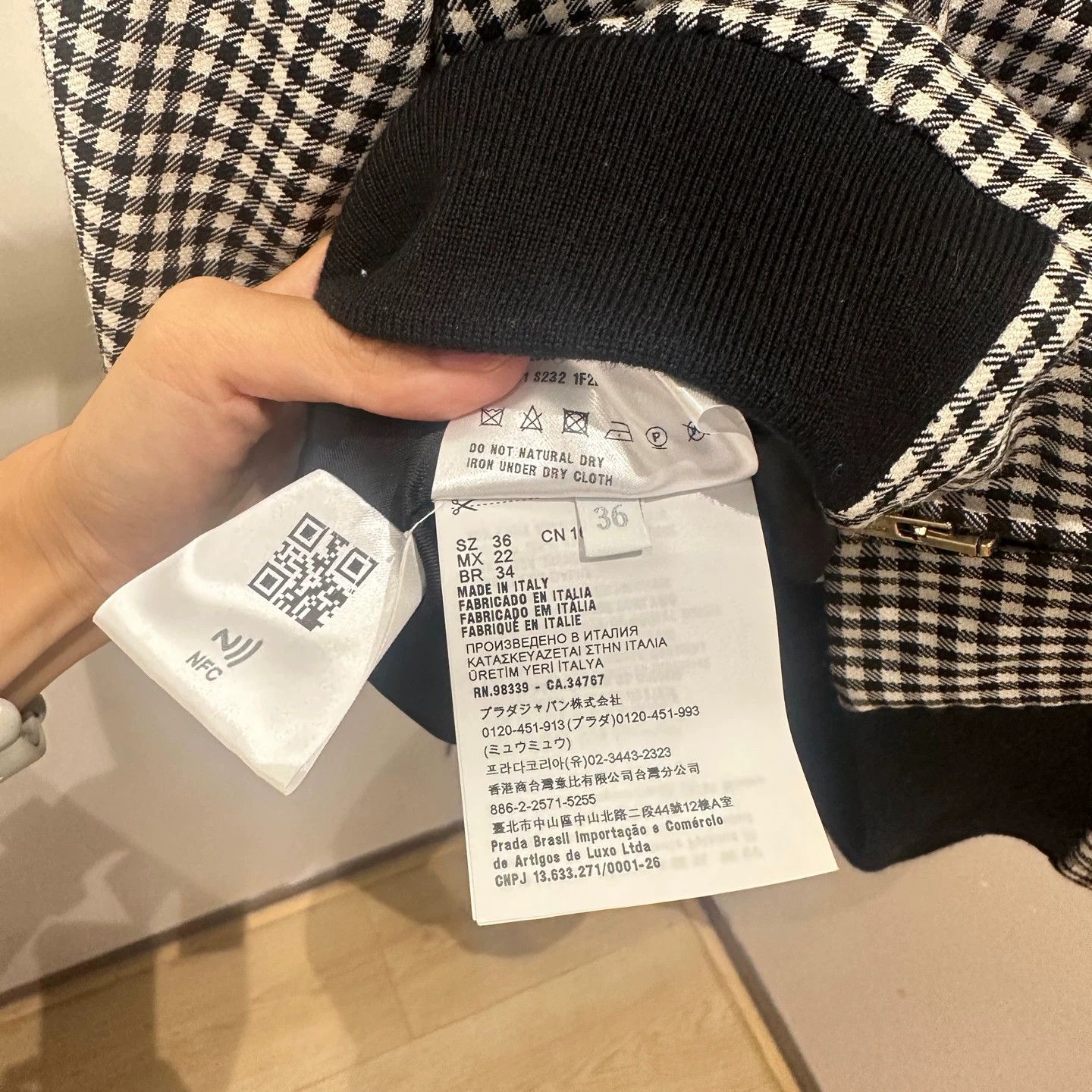 Miu Miu MIU MIU may722 houndstooth all over logo women's jacket 36 Size XS / US 0-2 / IT 36-38 - 5 Thumbnail