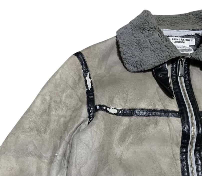 Katharine Hamnett London Vintage Katharine Hamnett London B3 Shearling Jacket Trashed Size US L / EU 52-54 / 3 - 7 Thumbnail