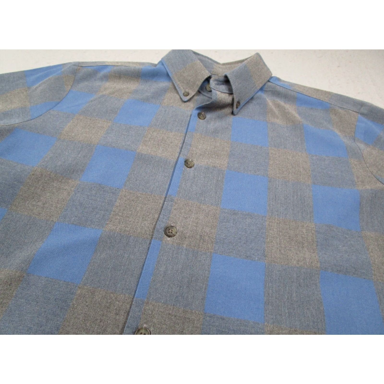 Mizzen+Main Mizzen+Main Shirt Mens Large Blue Check Trim Fit Button Up Work Made in USA Size US L / EU 52-54 / 3 - 2 Thumbnail
