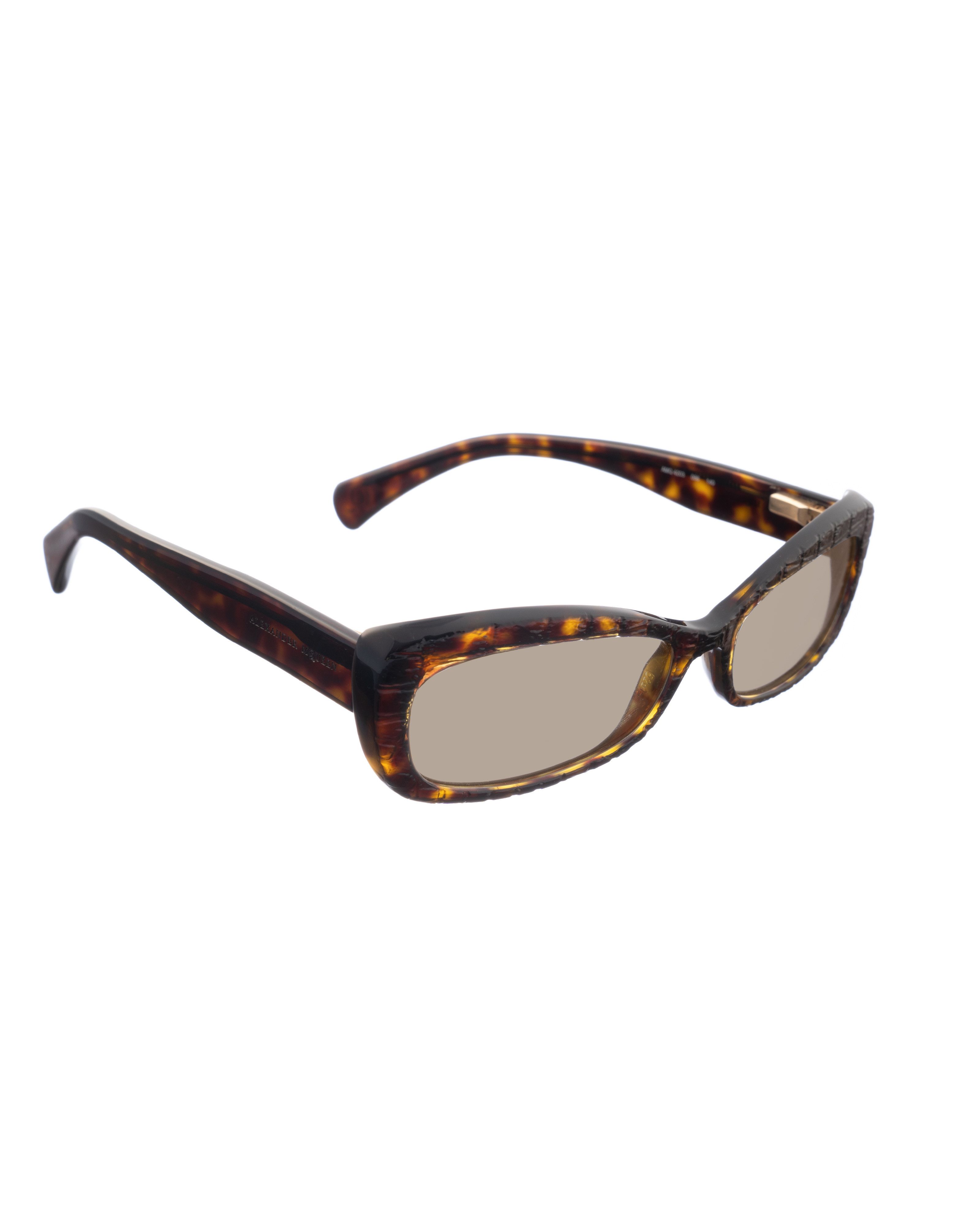 Alexander McQueen Alexander McQueen 90s Havana Crocodile Cat-Eye Sunglasses Size ONE SIZE - 2 Thumbnail