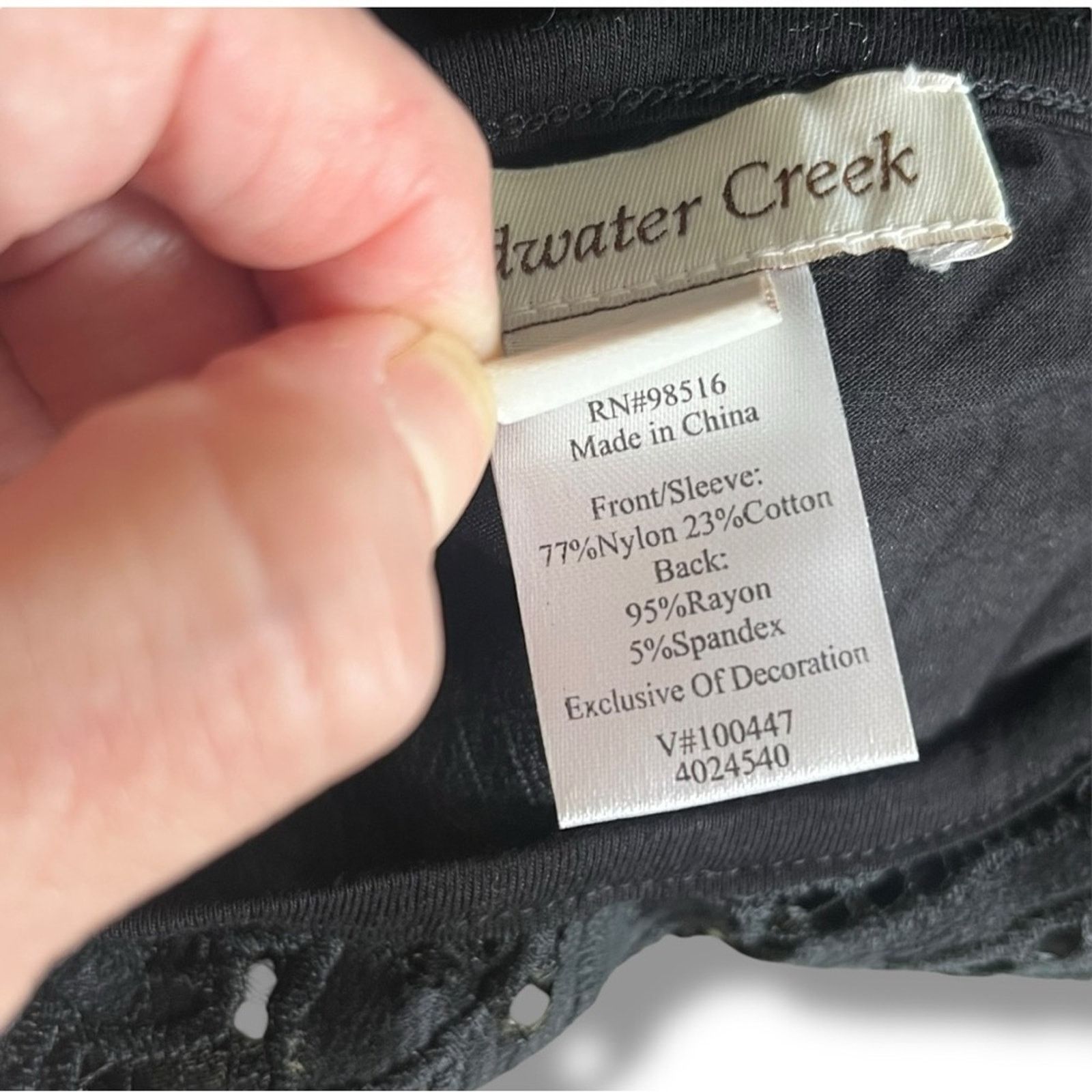 Coldwater Creek Coldwater Creek black lace front blouse women's 16 XL Size XL / US 12-14 / IT 48-50 - 6 Thumbnail