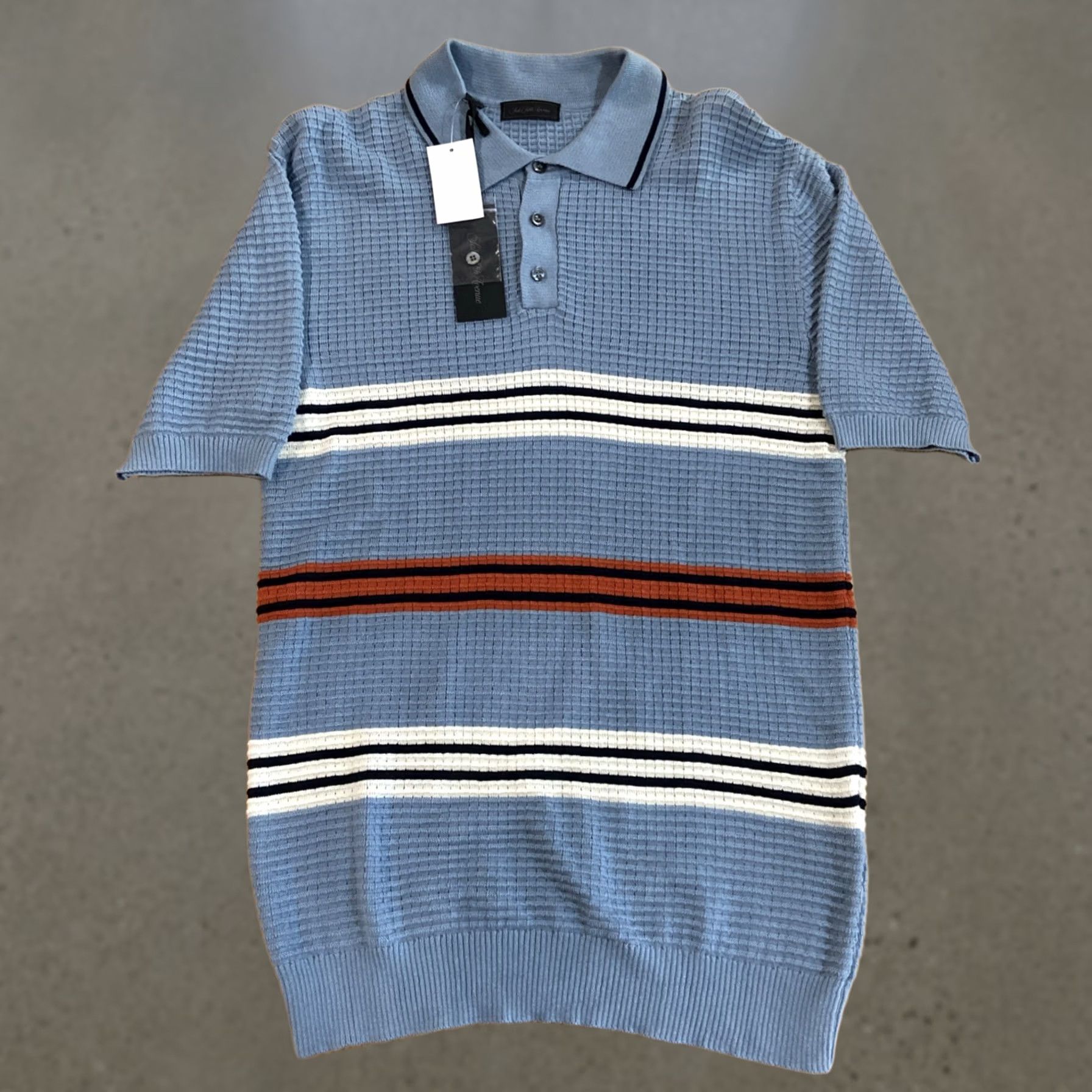 Saks Fifth Avenue Saks Fifth Avenue Polo Shirt Men M Blue Knit Collared Short Sleeve Casual, Golf, Modern, Preppy Size US M / EU 48-50 / 2 - 1 Thumbnail