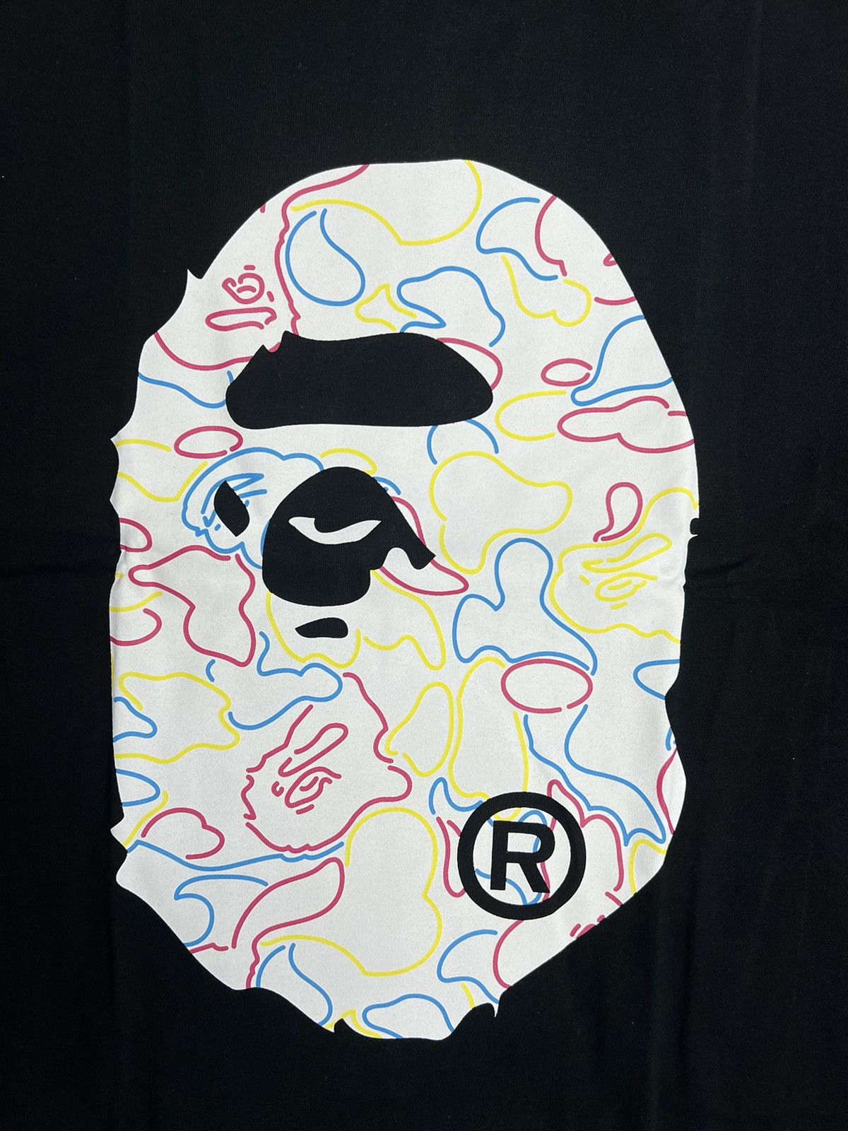 Bape Bape Neon Camo Big Ape Head T-Shirt Size US XL / EU 56 / 4 - 2 Thumbnail