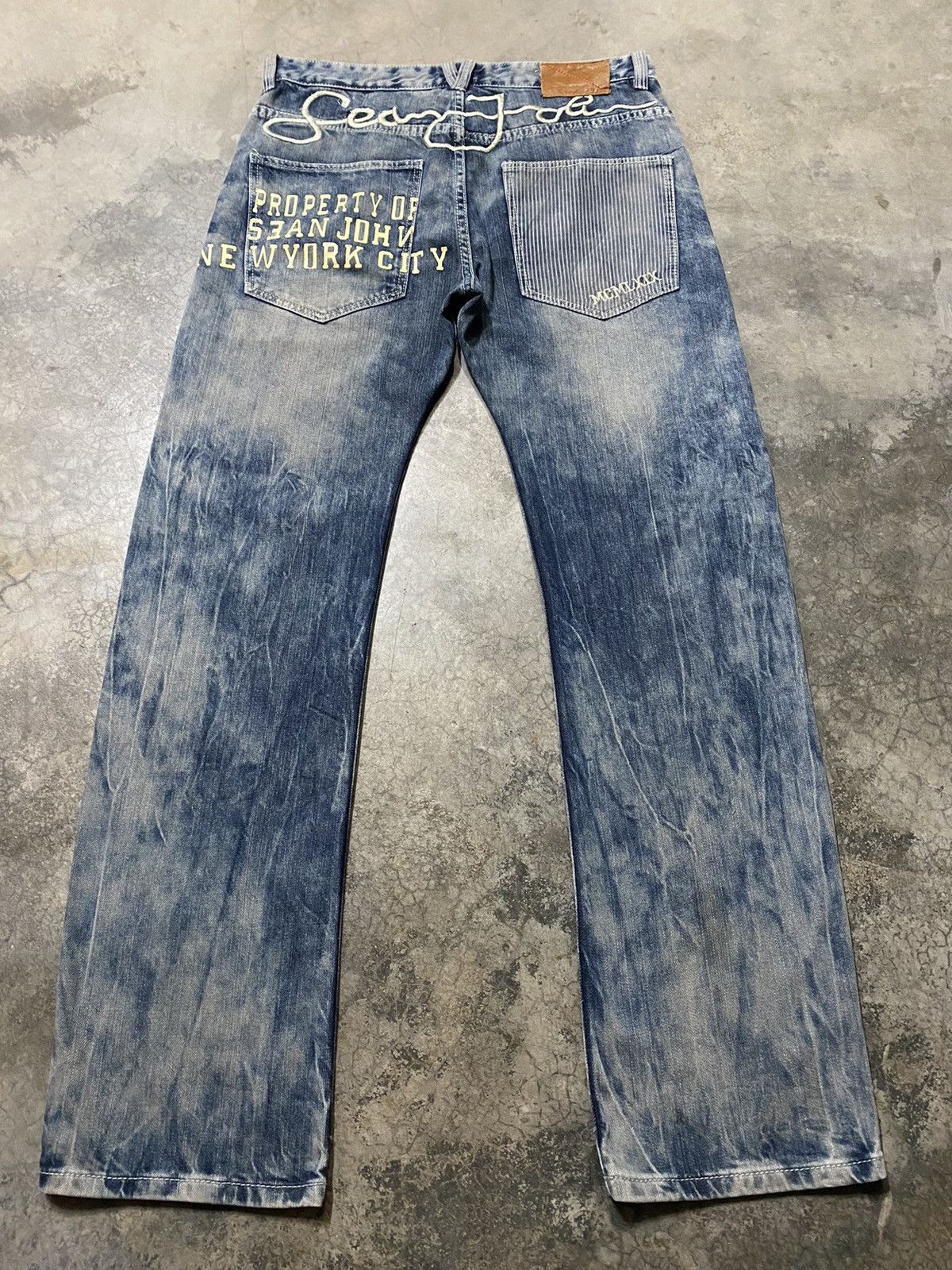 JNCO × Sean John Y2k Sean John Acid Wash Denim Baggy p108 Size US 35 - 10 Thumbnail