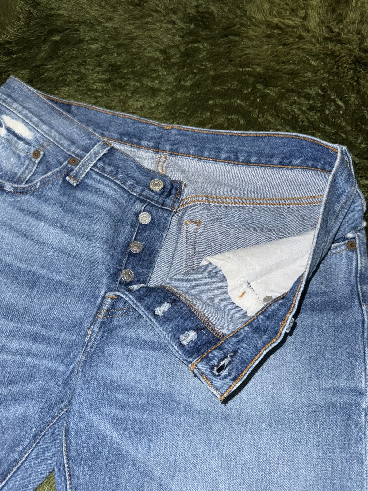 Levi's [W30/L32] Levi’s 501 CT Destroyed Denim Pants Light Indigo Size US 32 / EU 48 - 3 Thumbnail