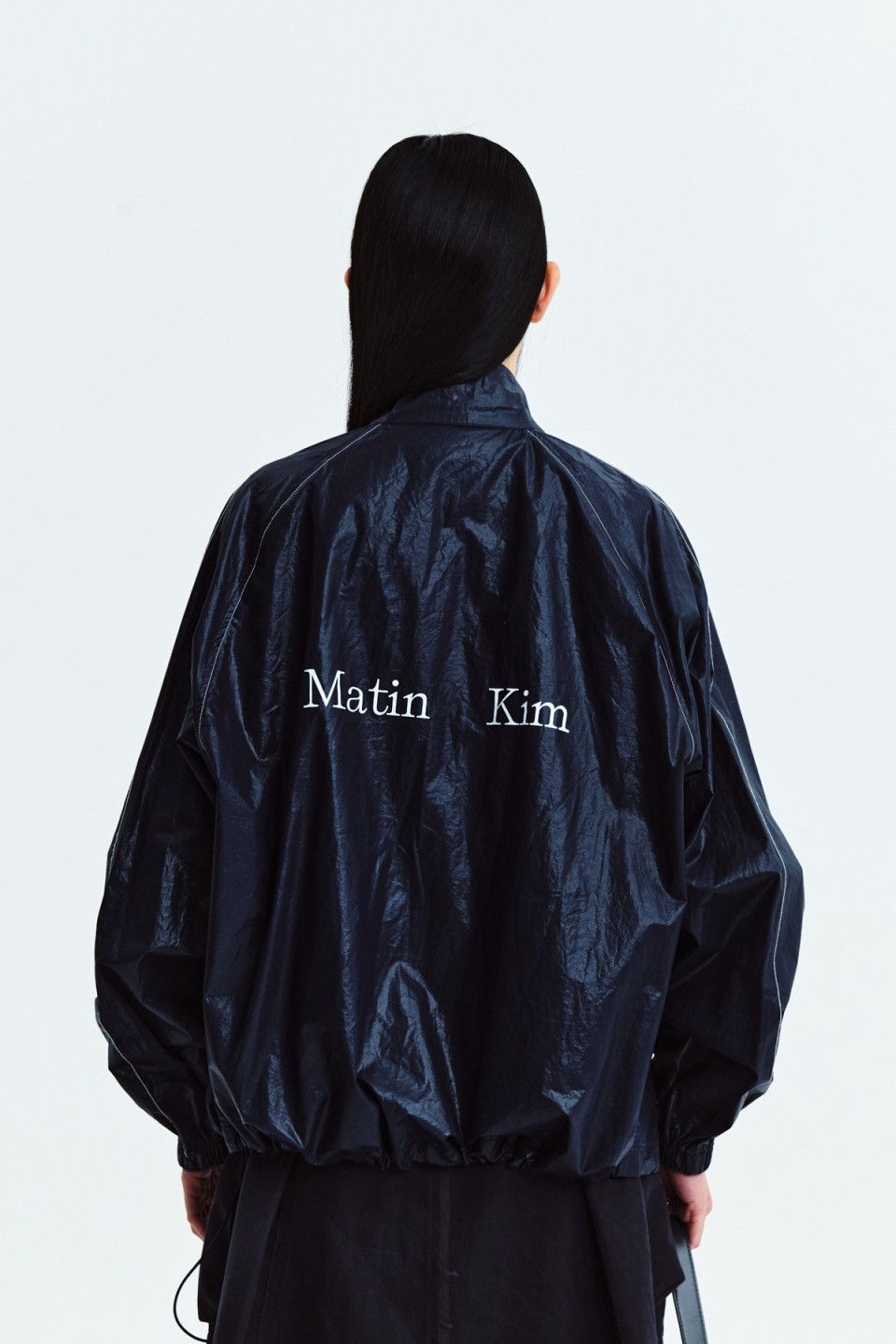 MATIN KIM logo coated jumper jacket