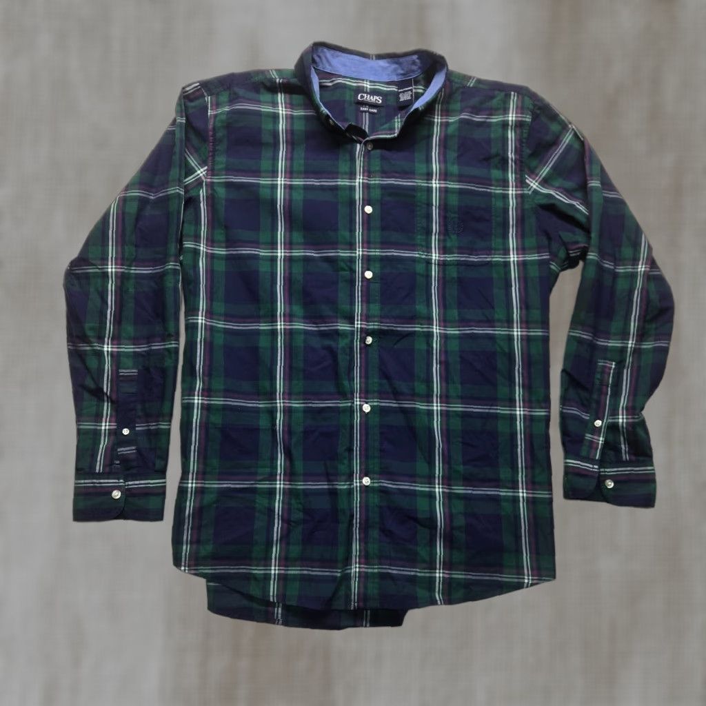 Chaps Chaps Shirt Adult 2XL Multicolor Plaid Button-Up Long Sleeve Mens Size US XXL / EU 58 / 5 - 1 Thumbnail