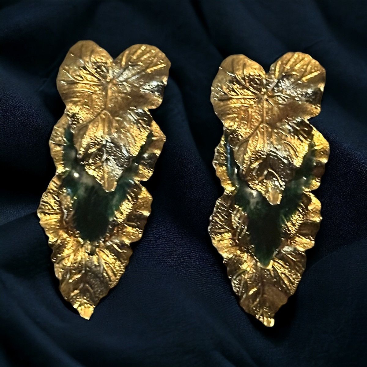 Other Golden layered leaves dangle earrings Size ONE SIZE - 1 Thumbnail