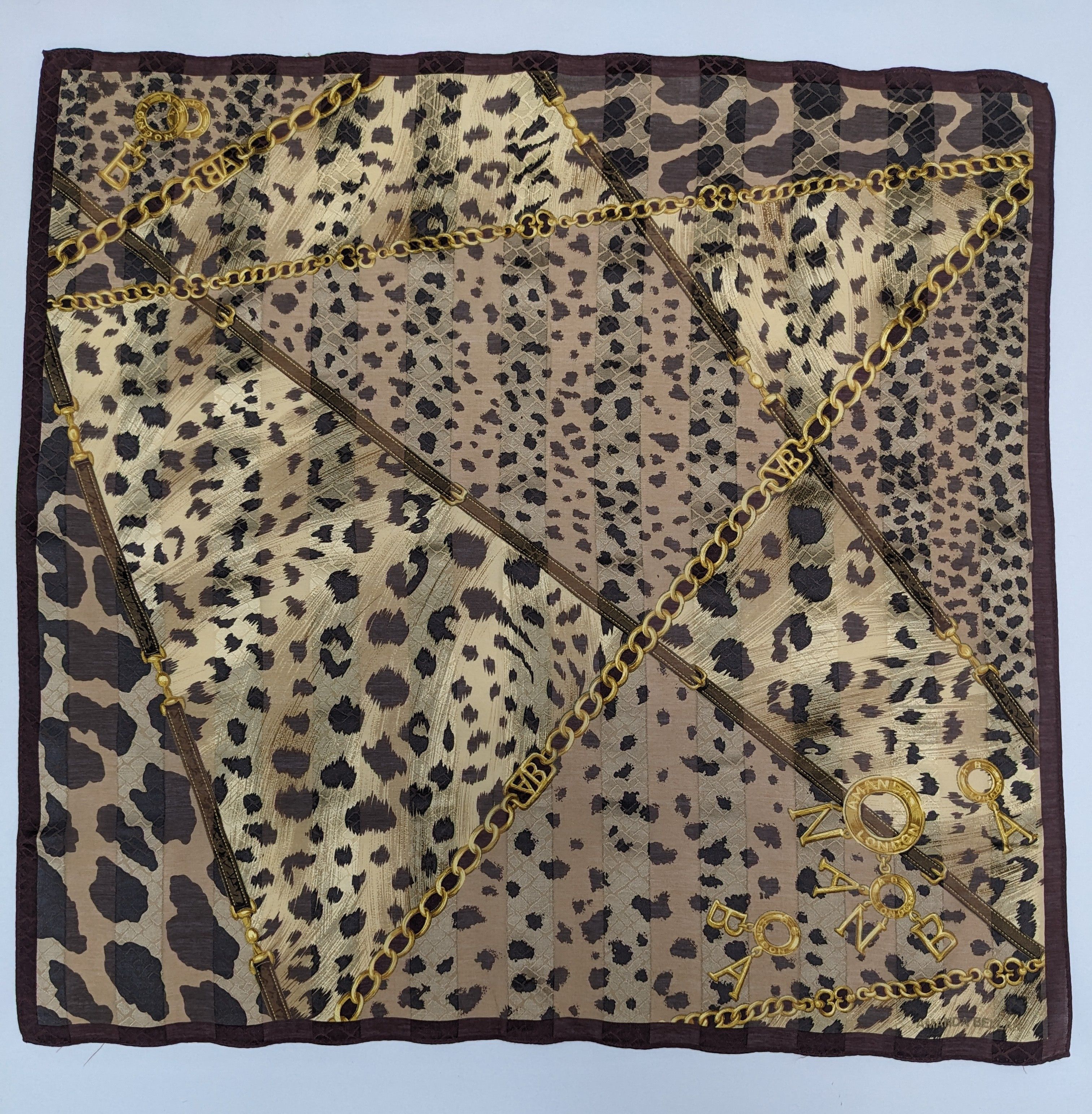 Unknown London AMANDA BELL LONDON LERPARD SILK HANDKERCHIEF Size ONE SIZE - 3 Thumbnail