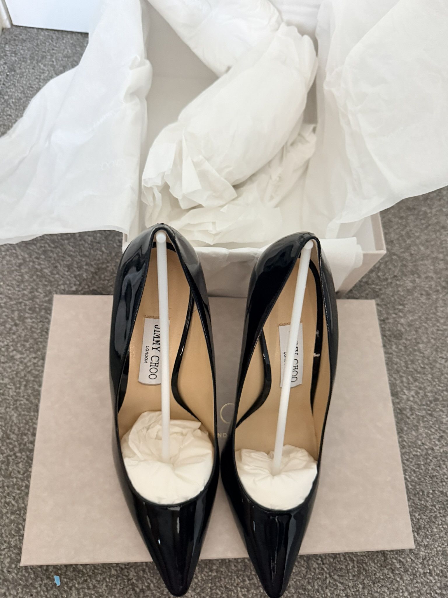 Jimmy Choo Jimmy Choo Romy 100 Black Size 39 EU Size US 9 / IT 39 - 3 Thumbnail