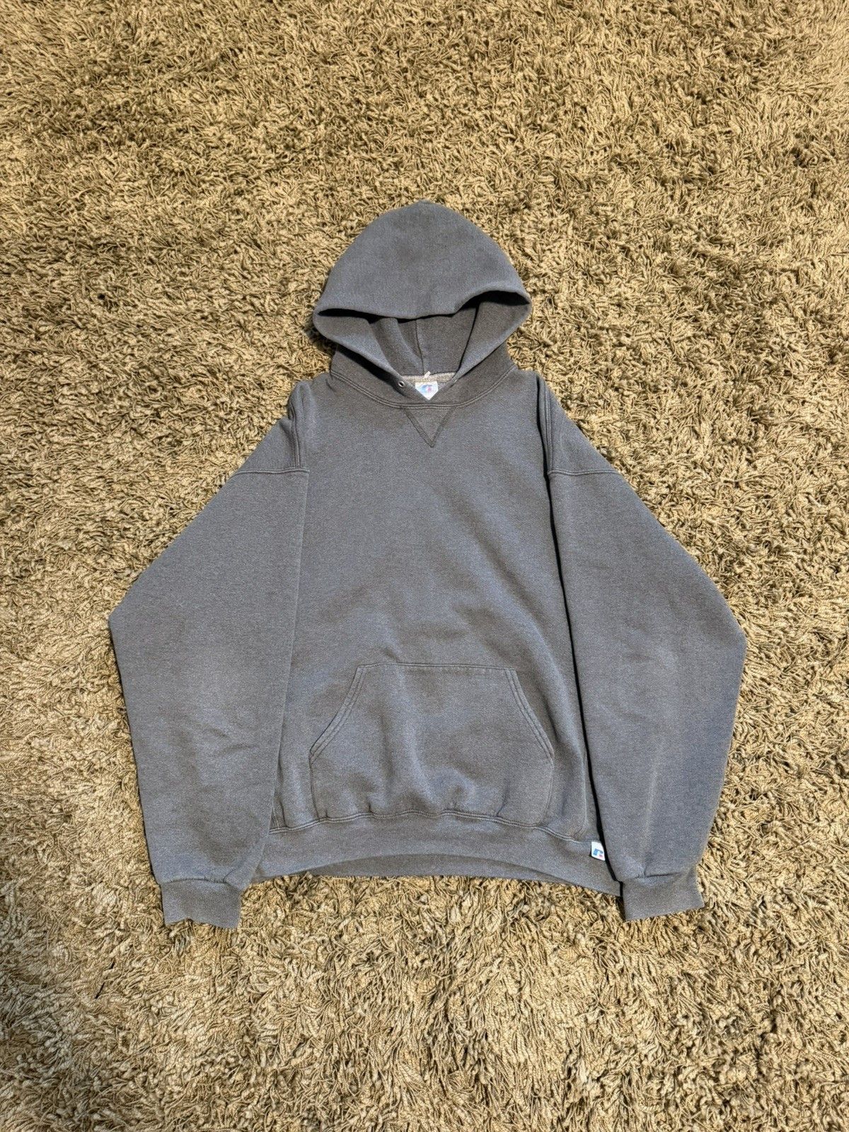 Russell Athletic Vintage Russell Athletic Hoodie Sweatshirt Gray Faded 90s Size US L / EU 52-54 / 3 - 4 Thumbnail