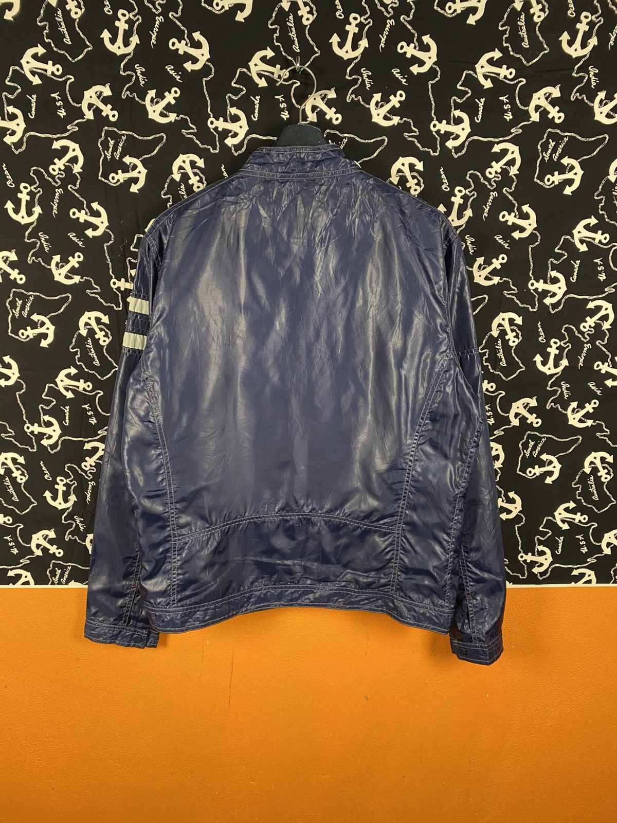 Vintage Vintage BALL Nylon Racing Jacket Blue Reflective Stripe Size US L / EU 52-54 / 3 - 15 Thumbnail