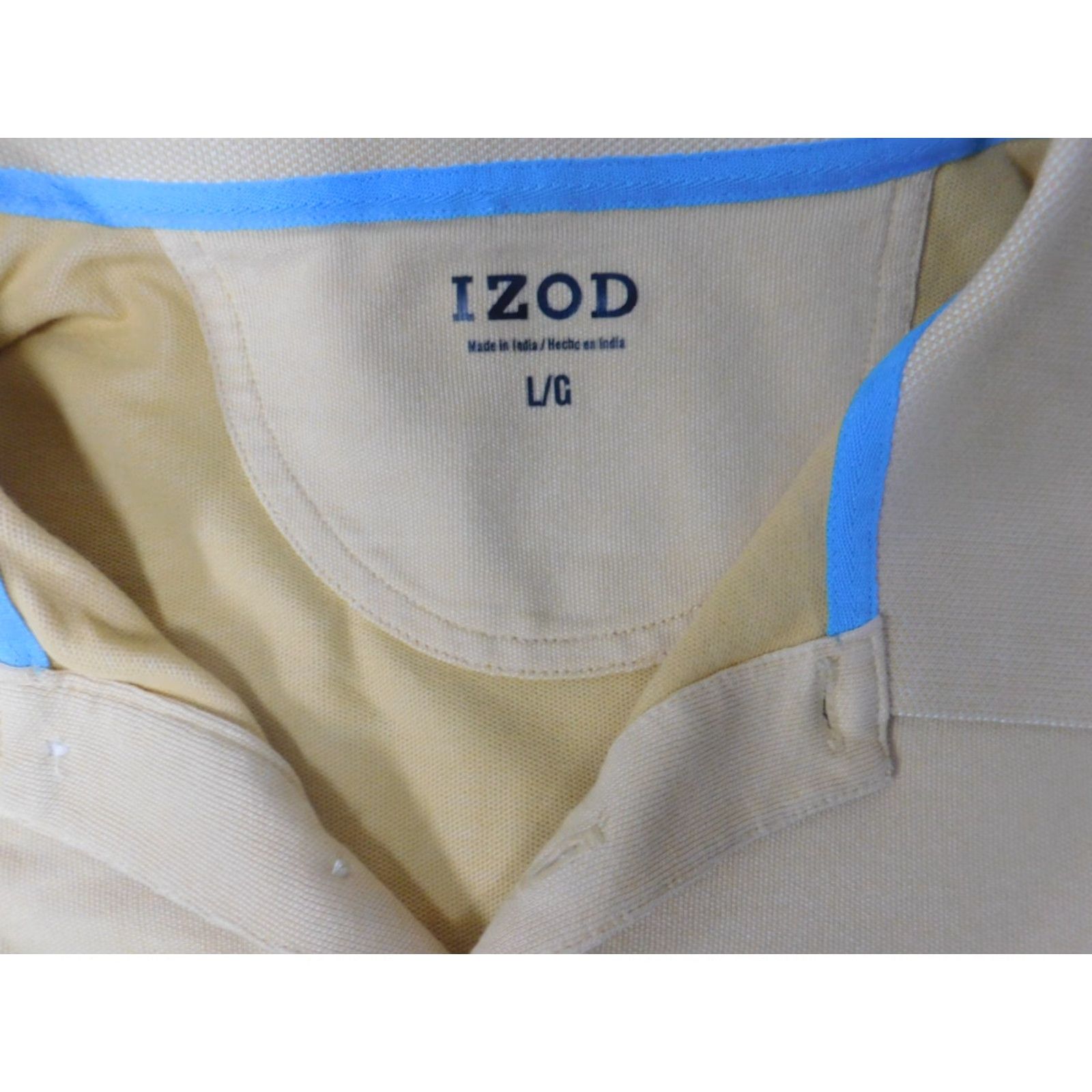 Izod IZOD Mens Polo Shirt Large Yellow Striped Short Sleeve Collar Knit Cotton Regular Golf Classic Vintage: No (adjusted to fit allowed characters) Size US L / EU 52-54 / 3 - 5 Thumbnail