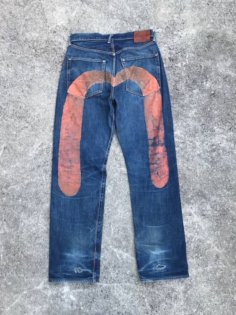 Evisu Vintage Evisu Big Daicock Redline Distressed jean W31x33 Size US 31 - 9 Thumbnail