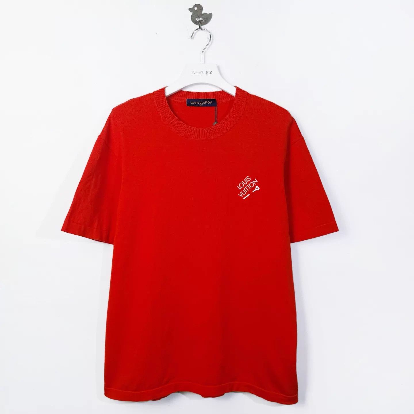 Louis Vuitton LV Pin-Embroidered Logo Crew Knit Tee Red XL Size US XL / EU 56 / 4 - 1 Thumbnail