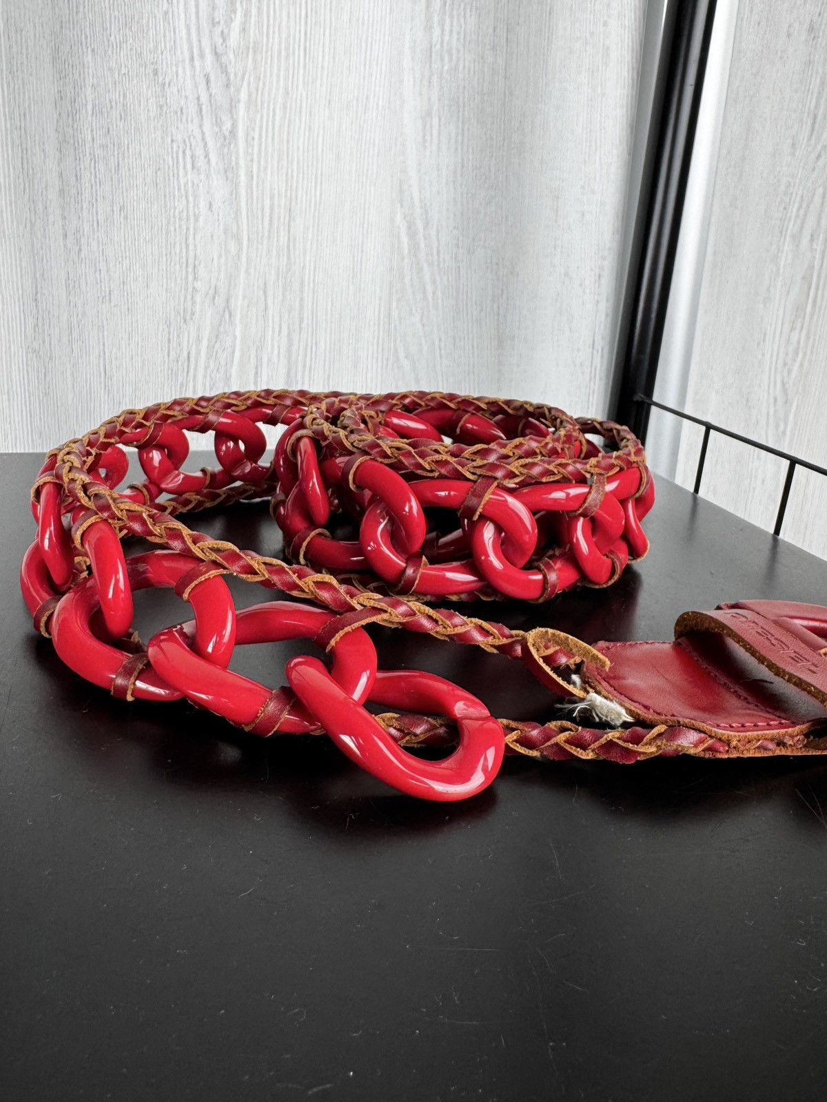 Diesel Diesel vintage avant garde chain style cow leather belt 32 Size 32 - 3 Thumbnail
