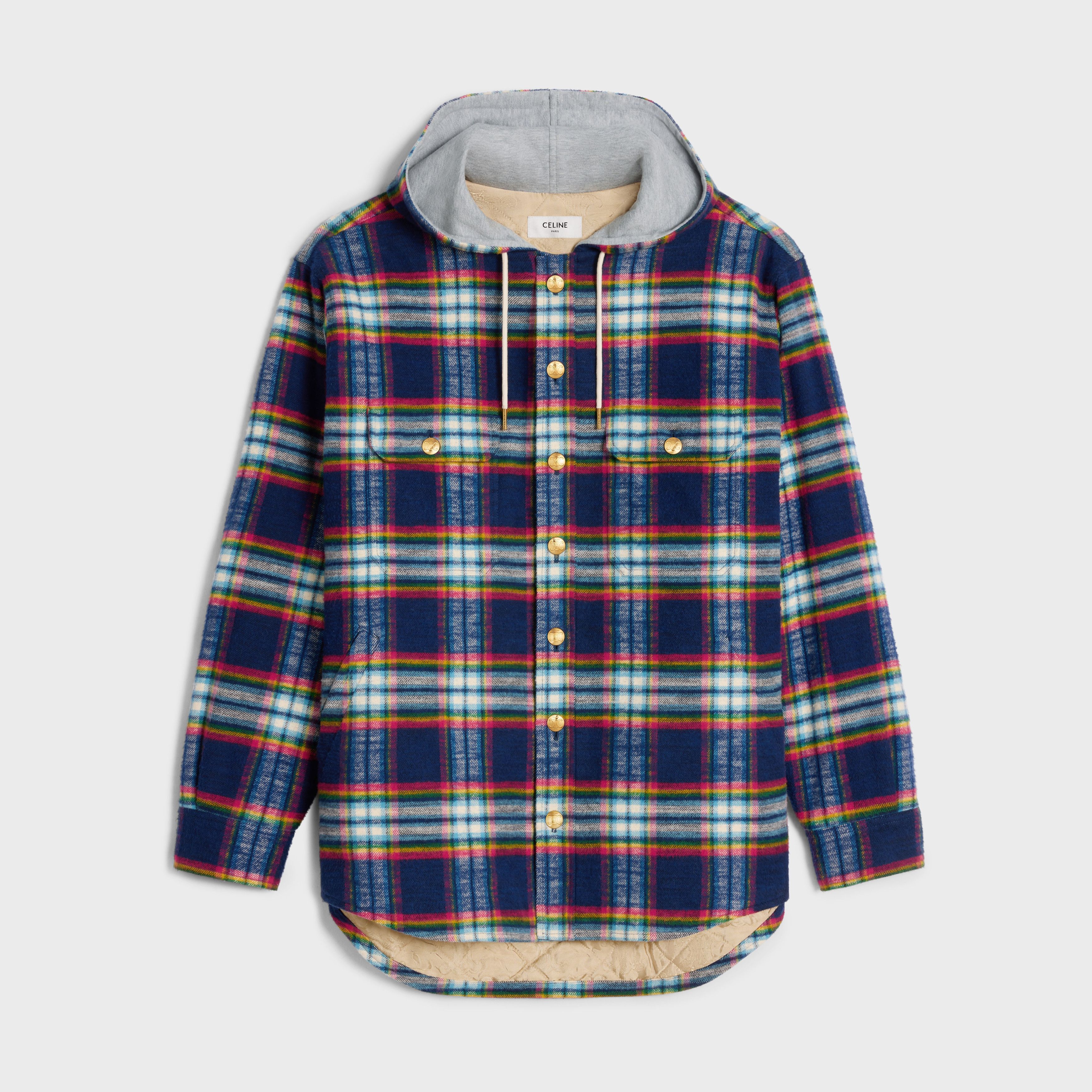 Celine o1w1db10925 2W16B029X Checked Cotton Overshirt in Multicolor Size M / US 6-8 / IT 42-44 - 1 Thumbnail