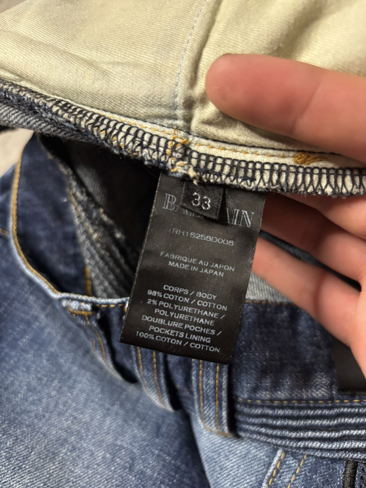 Balmain Balmain Selvedge Moto Biker Denim Size US 30 / EU 46 - 8 Thumbnail