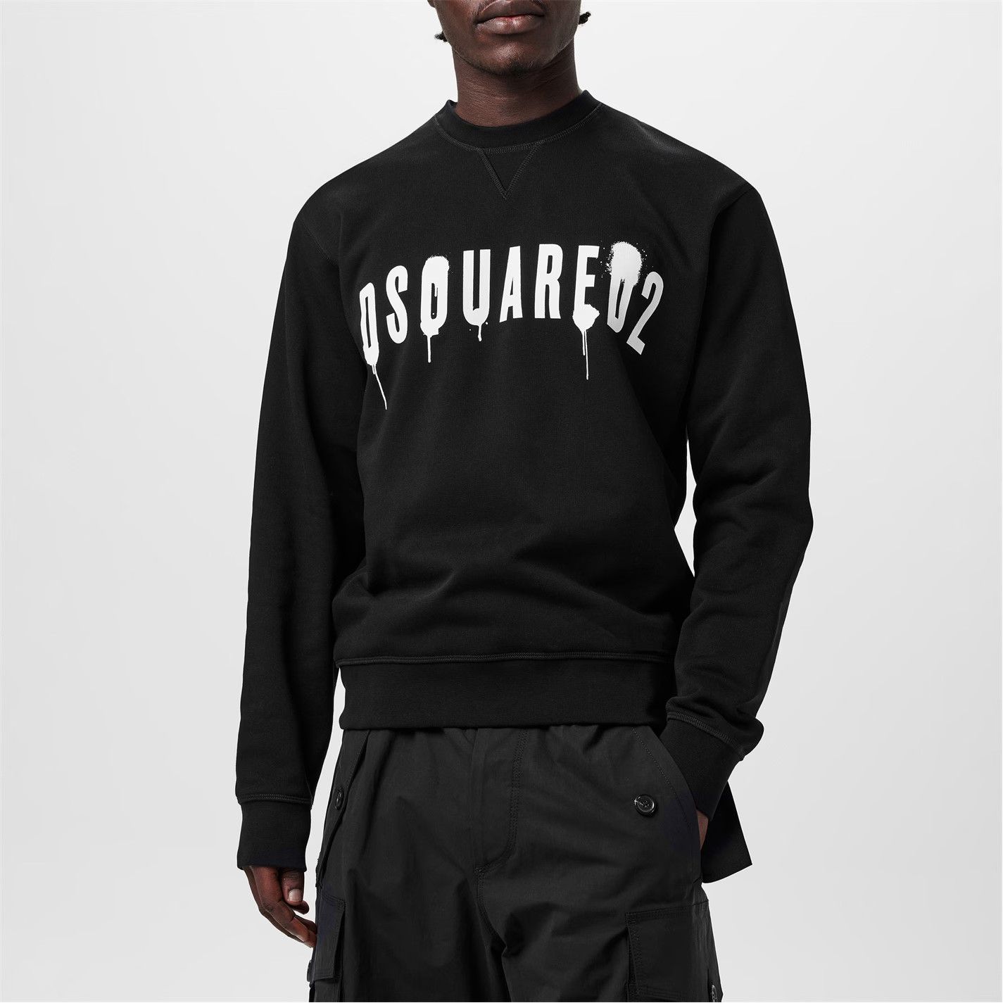 Dsquared2 o1g2r1mq0426 Logo Spray Cool Sweater in Black Size US S / EU 44-46 / 1 - 3 Thumbnail