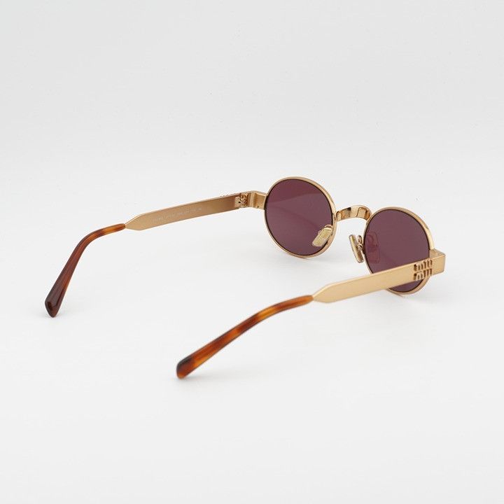 Miu Miu Miu Miu MUB51S 7OE30Y Sunglasses Brass Oval Frame Size ONE SIZE - 10 Thumbnail