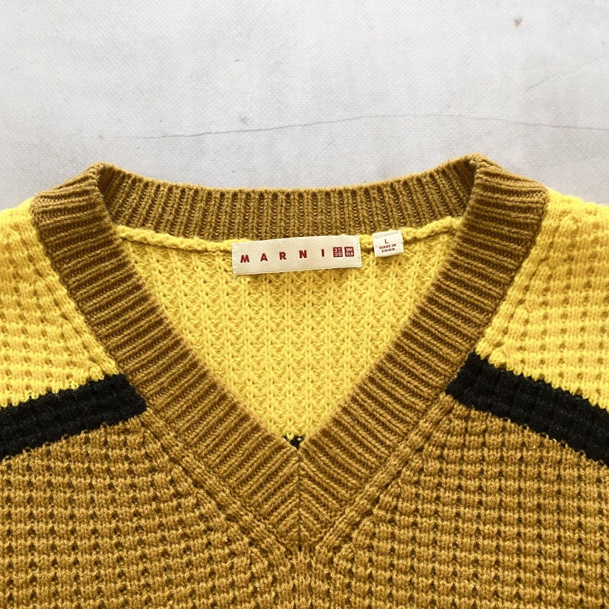 Japanese Brand × Marni × Uniqlo Marni X Uniqlo Knit Cropped Sweater Yellow/Brown Y2K Size L / US 10 / IT 46 - 6 Thumbnail