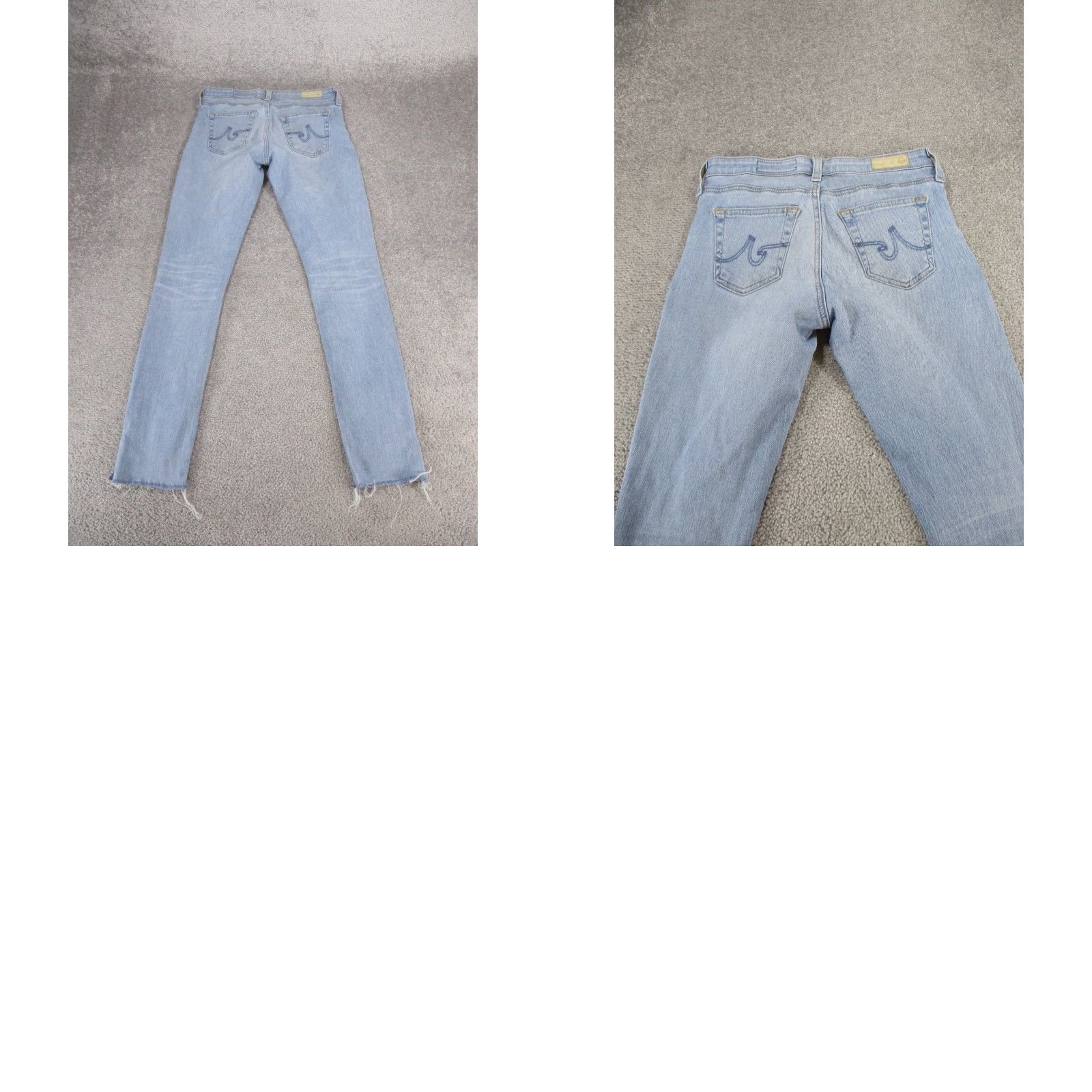AG Jeans AG Jeans Womens 25 Light Wash Denim Raw Hem Low Rise Skinny Jeans Blue Size 42" / US 20 - 9 Thumbnail
