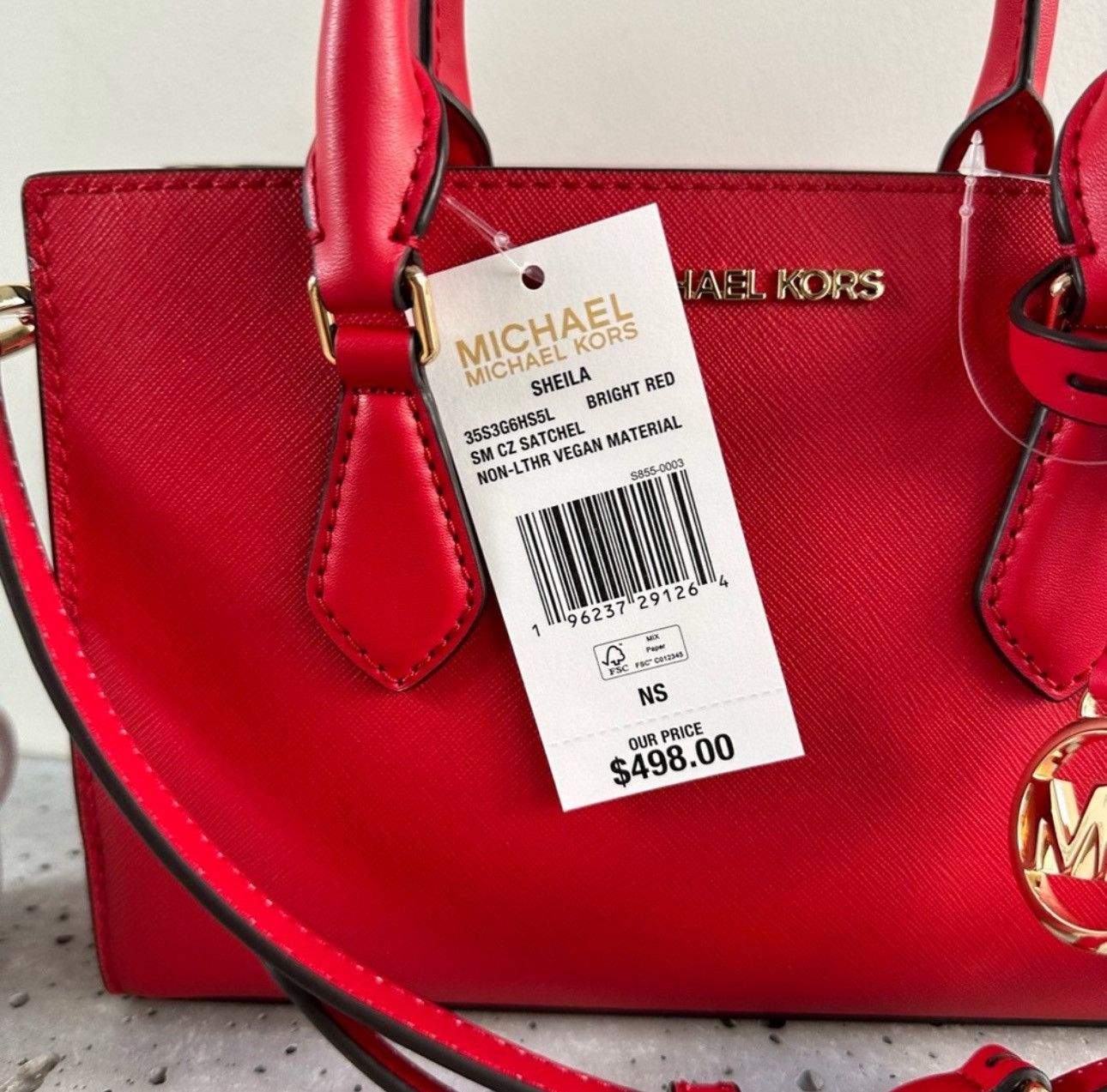 Michael Kors NWT Michael Kors Sheila Small Faux Saffiano Leather Satchel Size ONE SIZE - 12 Thumbnail